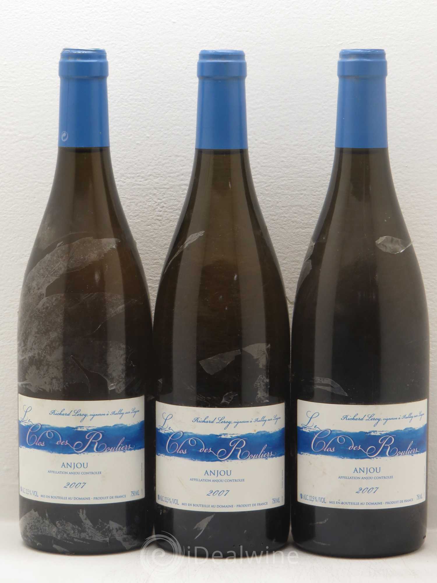 Anjou Le Clos des Rouliers Richard Leroy (sans prix de réserve) 2007 - Lot de 3 bouteilles - 0