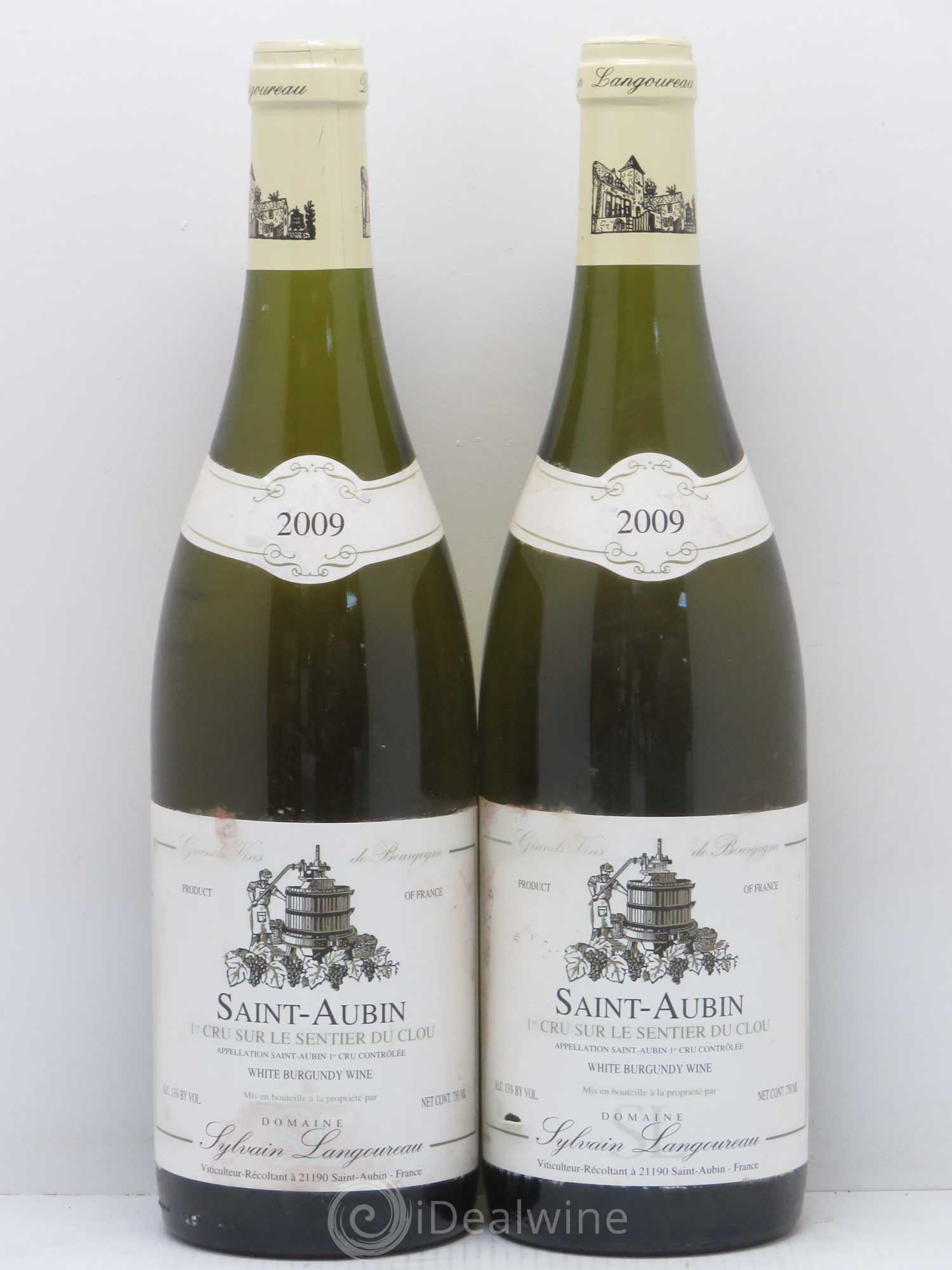 Saint-Aubin 1er Cru Sur Le Sentier du Clou Domaine Sylvain Langoureau 2009 - Lotto di 2 bottiglie - 0