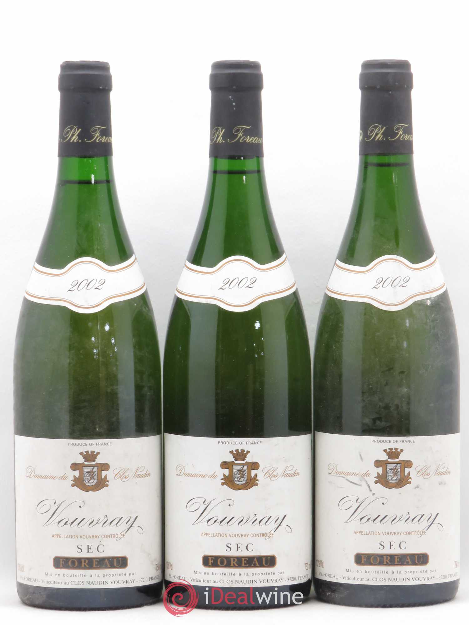 Vouvray Sec Clos Naudin - Philippe Foreau 2002 - Lot de 3 bouteilles - 0