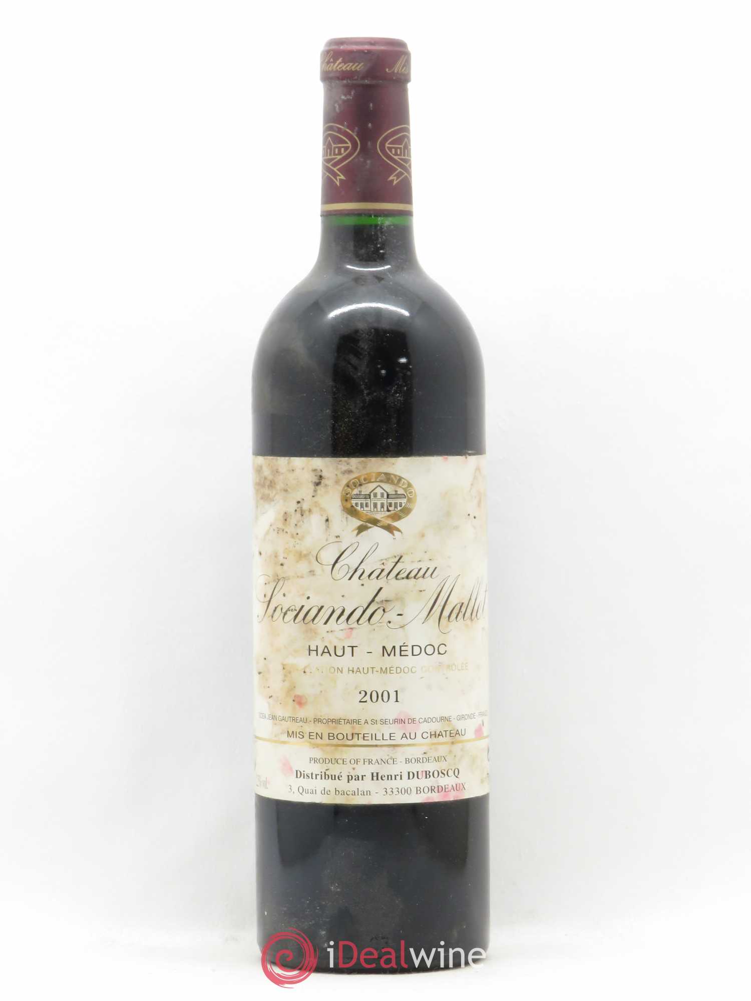 Château Sociando Mallet 2001 - Lot de 1 bouteille - 0