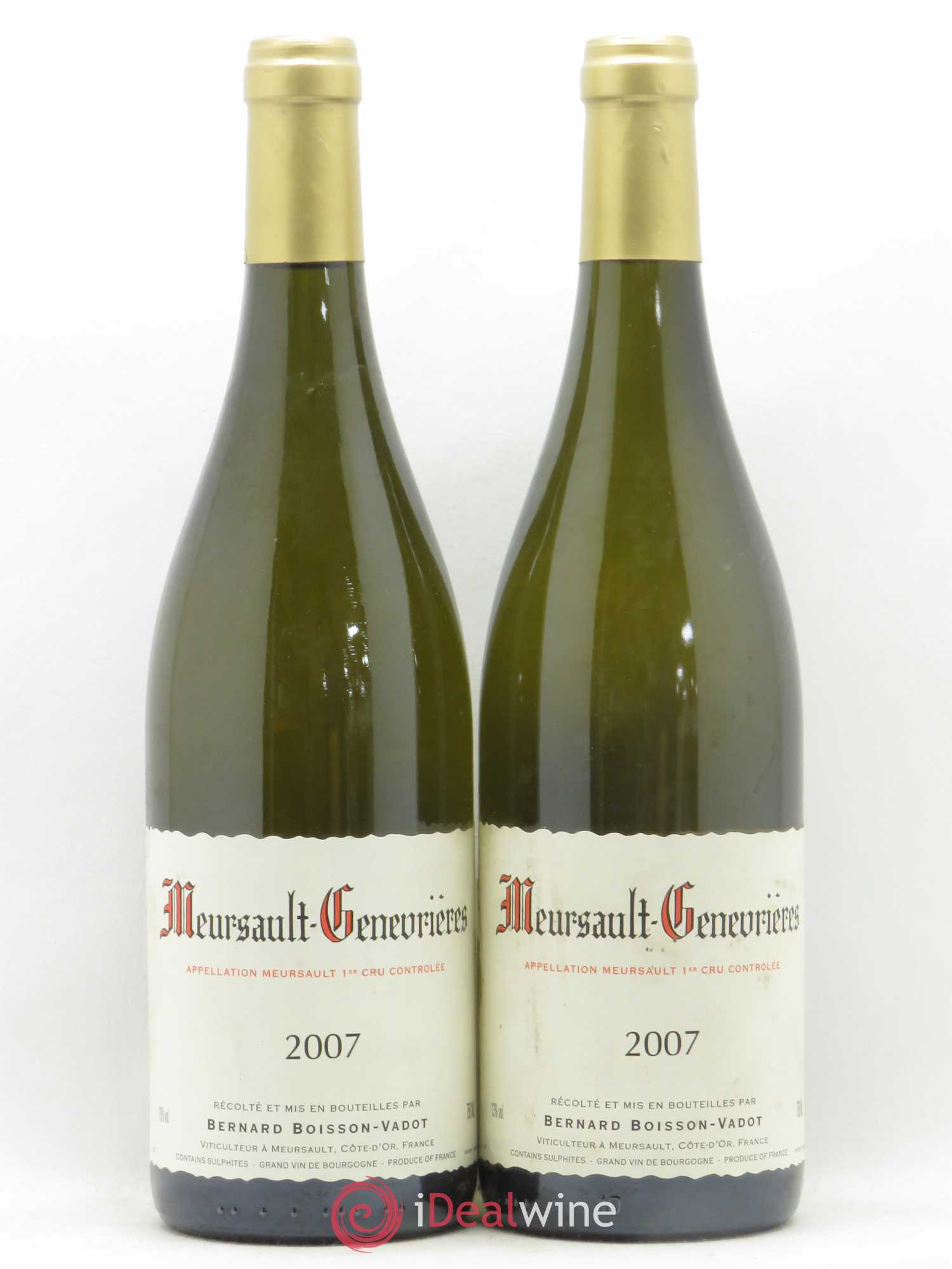 Meursault 1er Cru Genevrières Boisson-Vadot (Domaine) 2007 - Lot de 2 bouteilles - 0