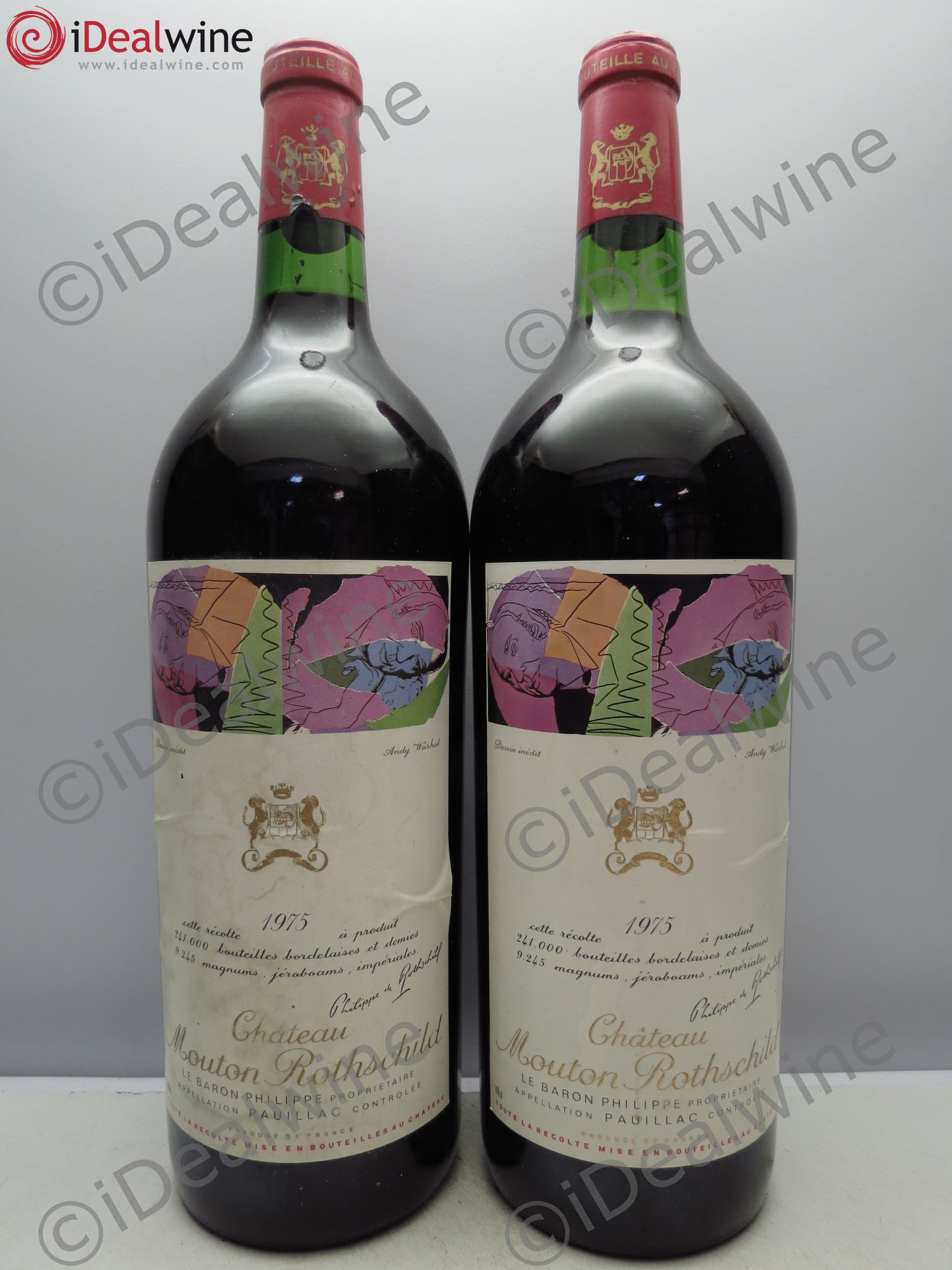 Château Mouton Rothschild 1er Grand Cru Classé 1975 - Lot de 2 magnums - 0