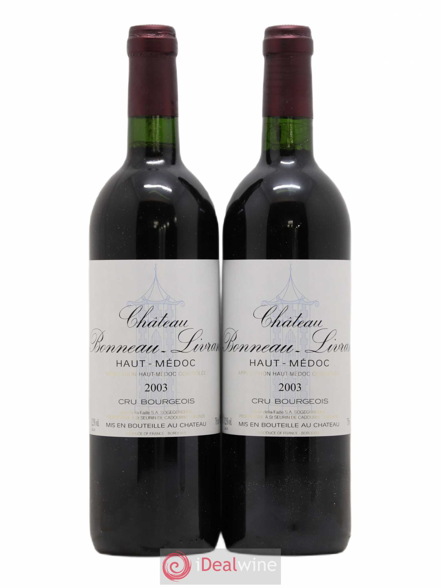 Château Bonneau Livran Cru Bourgeois 2003 - Lot de 2 bouteilles - 0