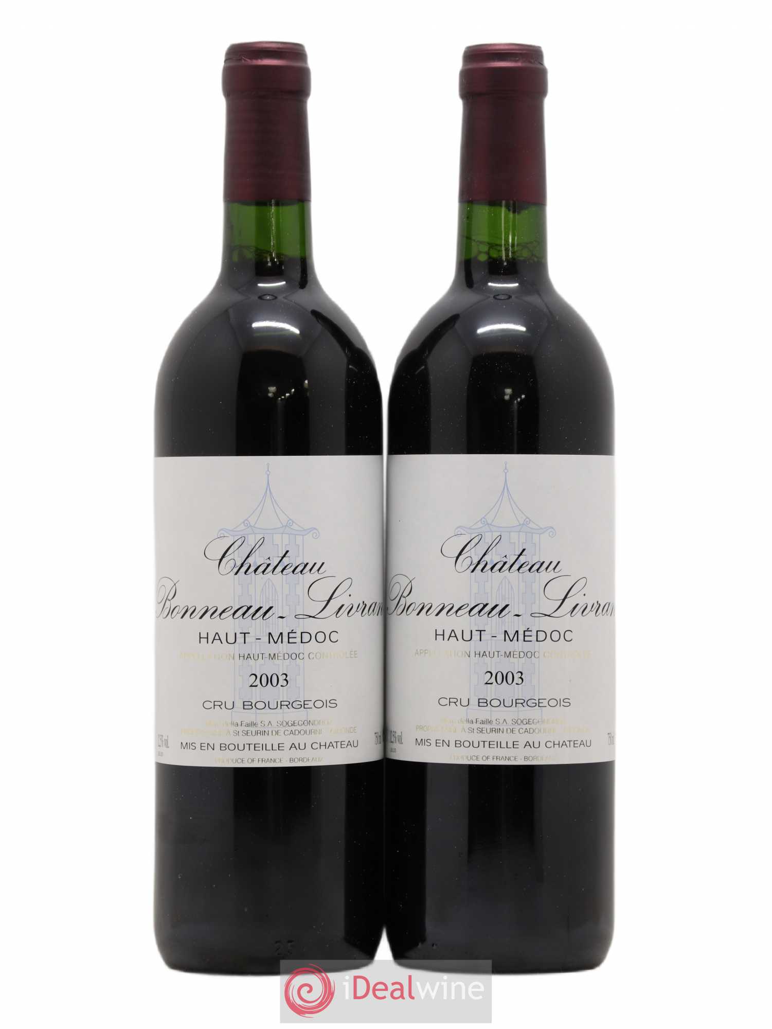Château Bonneau Livran Cru Bourgeois 2003 - Lot de 2 bouteilles - 0