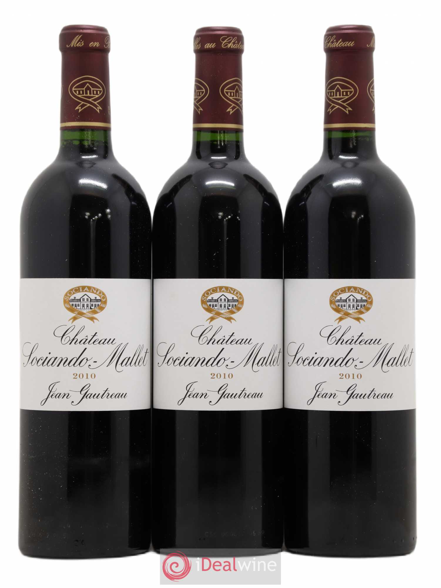 Château Sociando Mallet 2010 - Lot de 3 bouteilles - 0