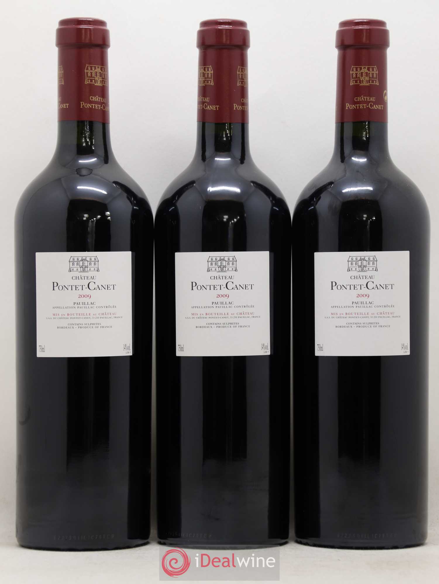 Château Pontet Canet 5ème Grand Cru Classé 2009 - Lot de 3 bouteilles - 1