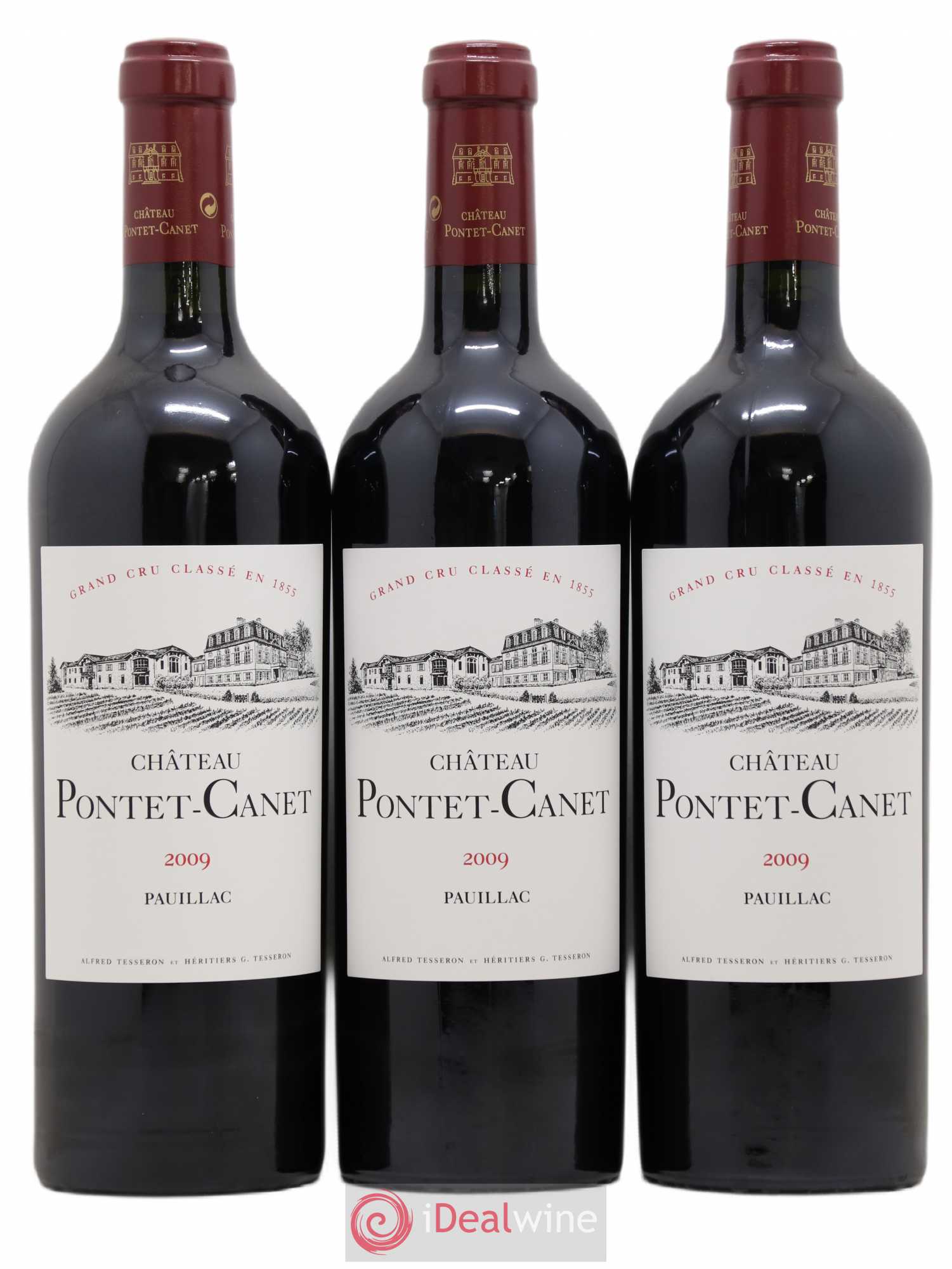 Château Pontet Canet 5ème Grand Cru Classé 2009 - Lot de 3 bouteilles - 0
