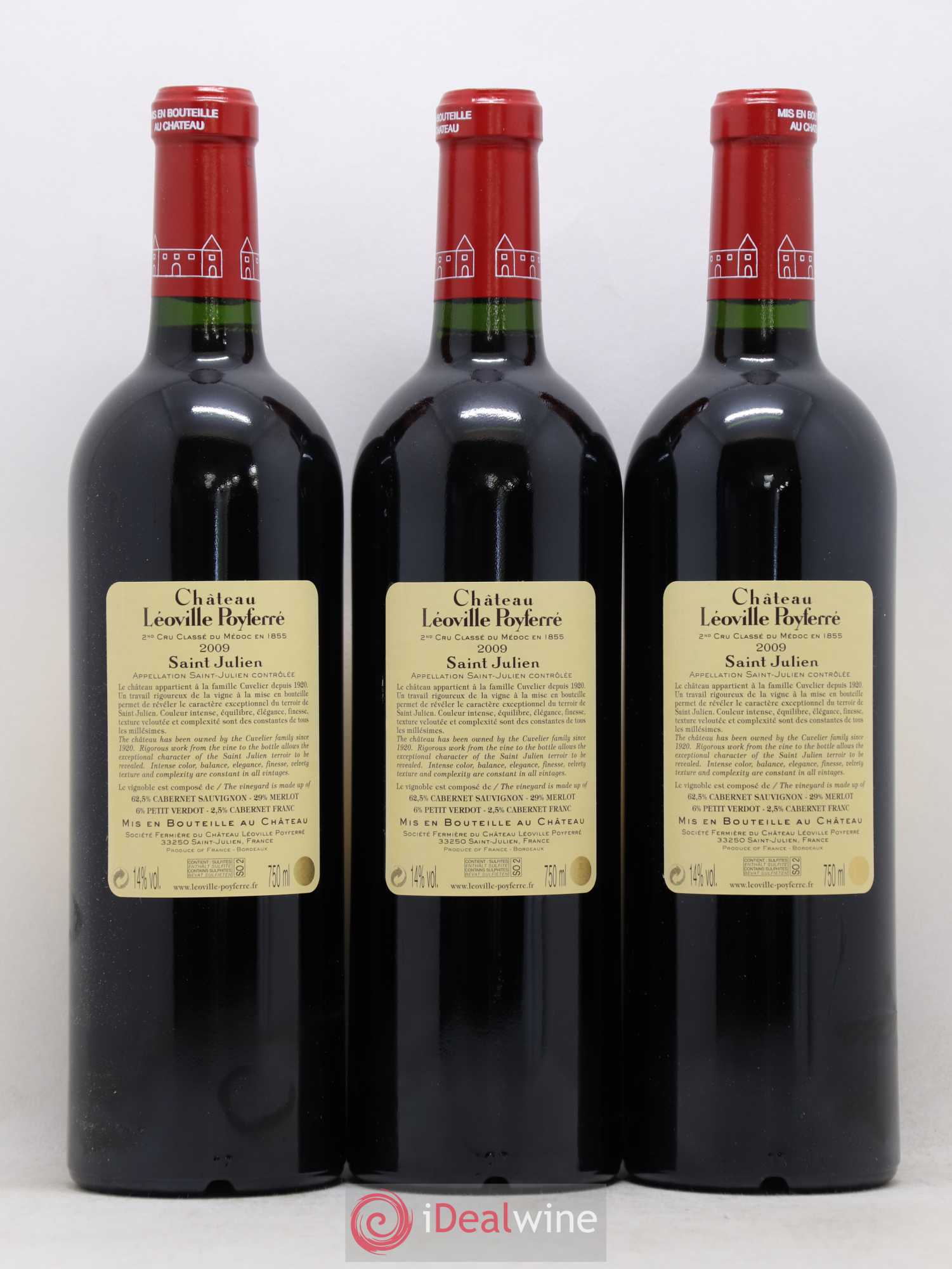 Château Léoville Poyferré 2ème Grand Cru Classé 2009 - Lot de 12 bouteilles - 6