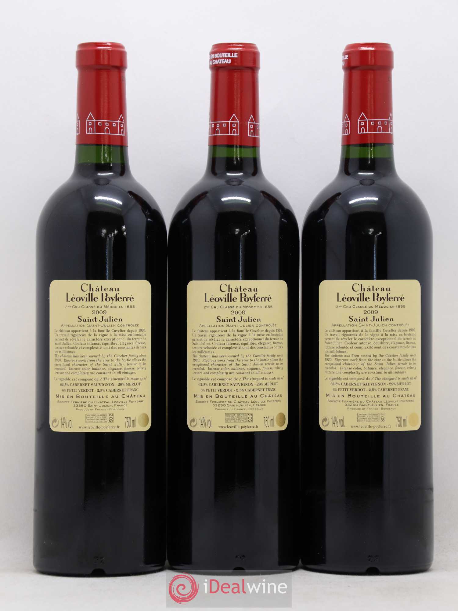 Château Léoville Poyferré 2ème Grand Cru Classé 2009 - Lot de 12 bouteilles - 8