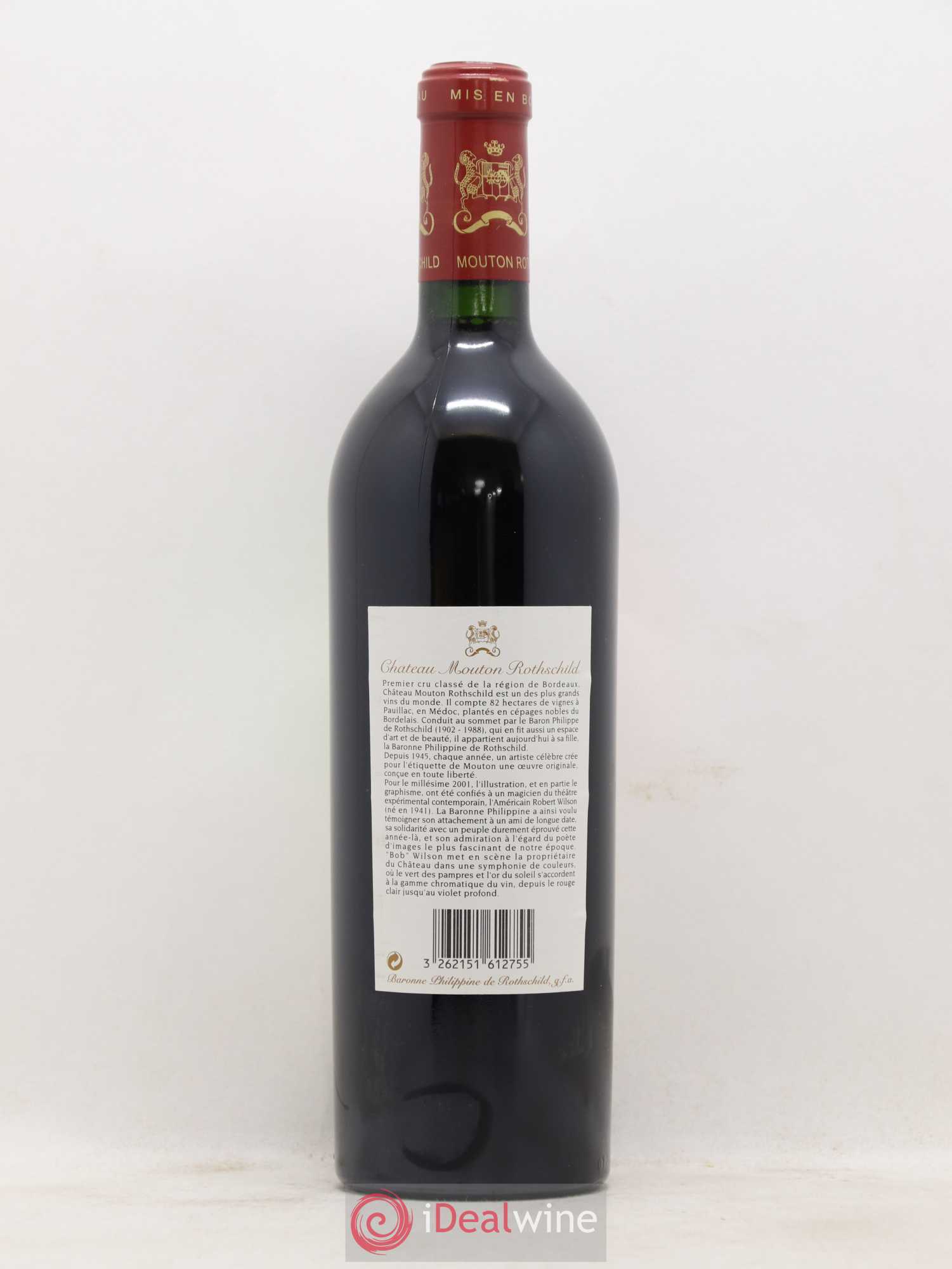 Château Mouton Rothschild 1er Grand Cru Classé 2001 - Lot de 1 bouteille - 1