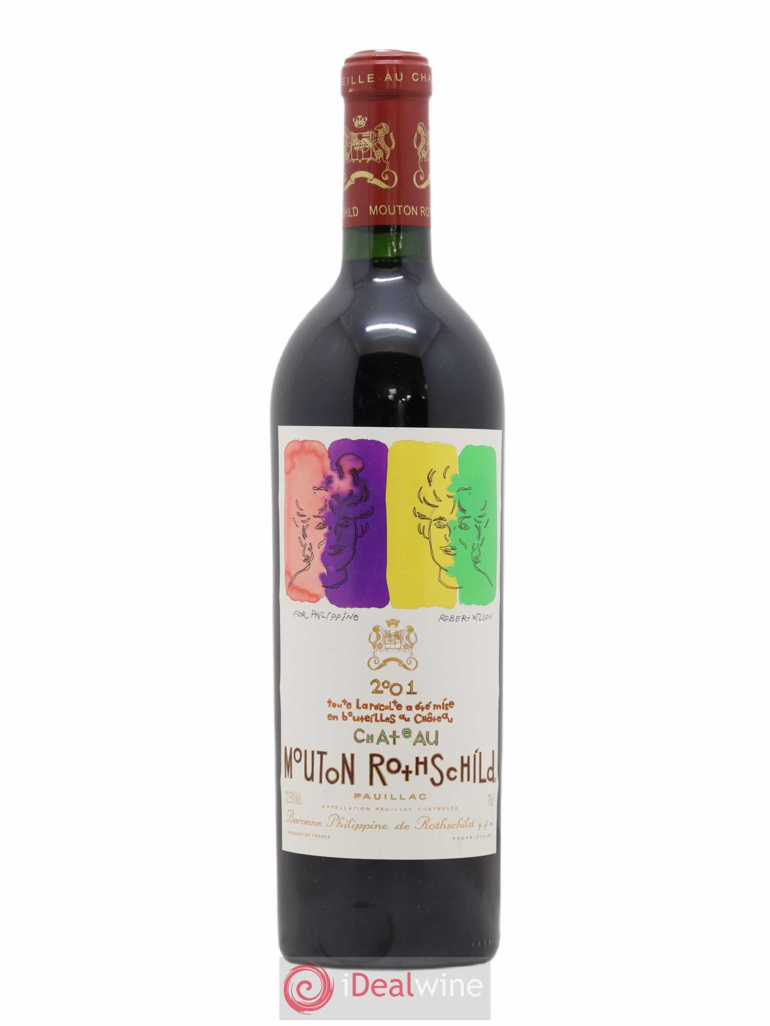 Château Mouton Rothschild 1er Grand Cru Classé 2001 - Lot de 1 bouteille - 0