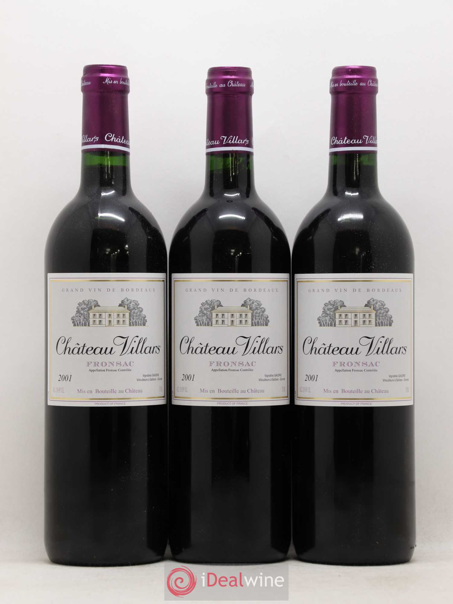 Fronsac Château Villars (sans prix de réserve) 2001 - Posten von 6 Flaschen - 1