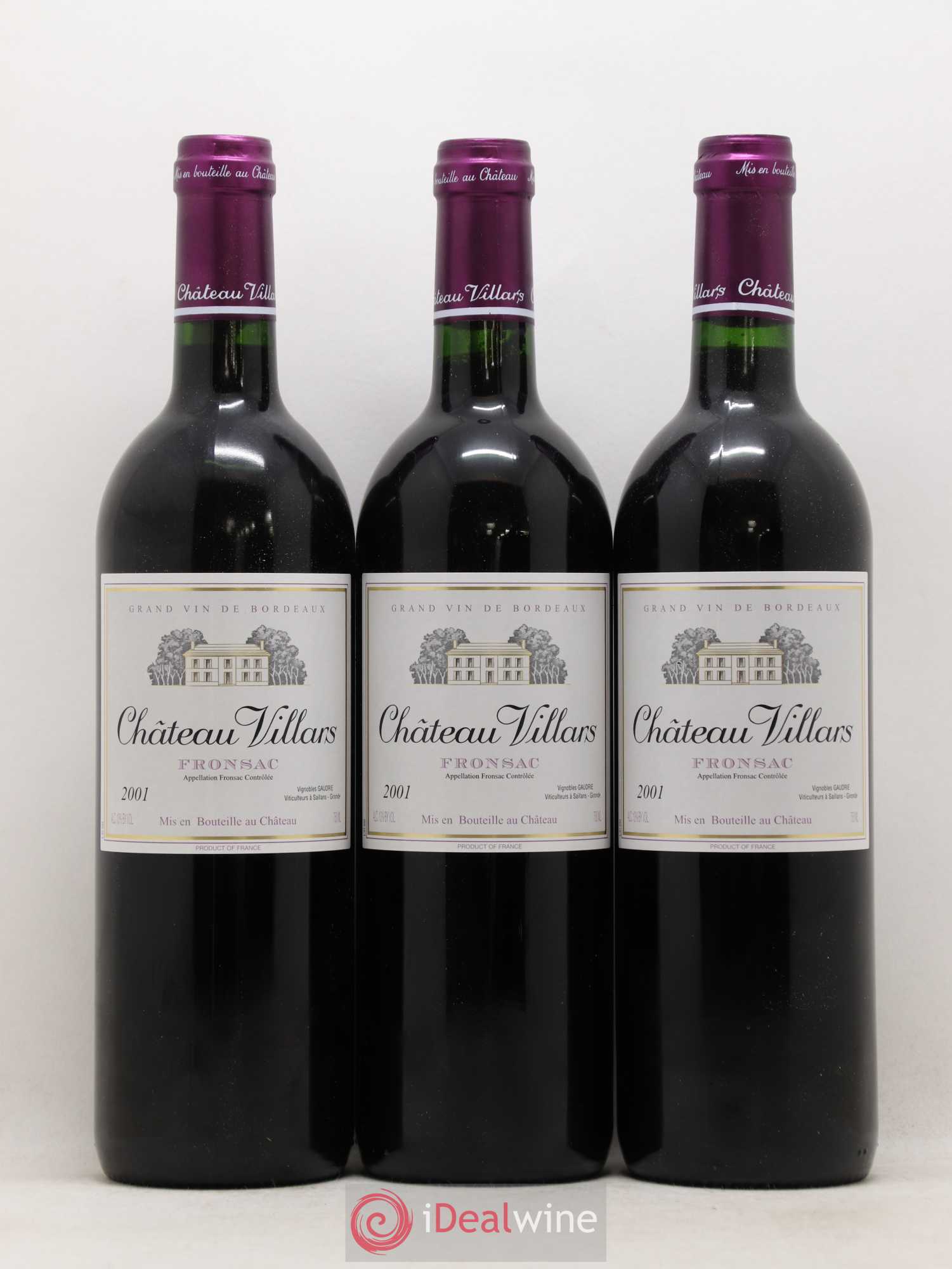 Fronsac Château Villars (sans prix de réserve) 2001 - Posten von 6 Flaschen - 2