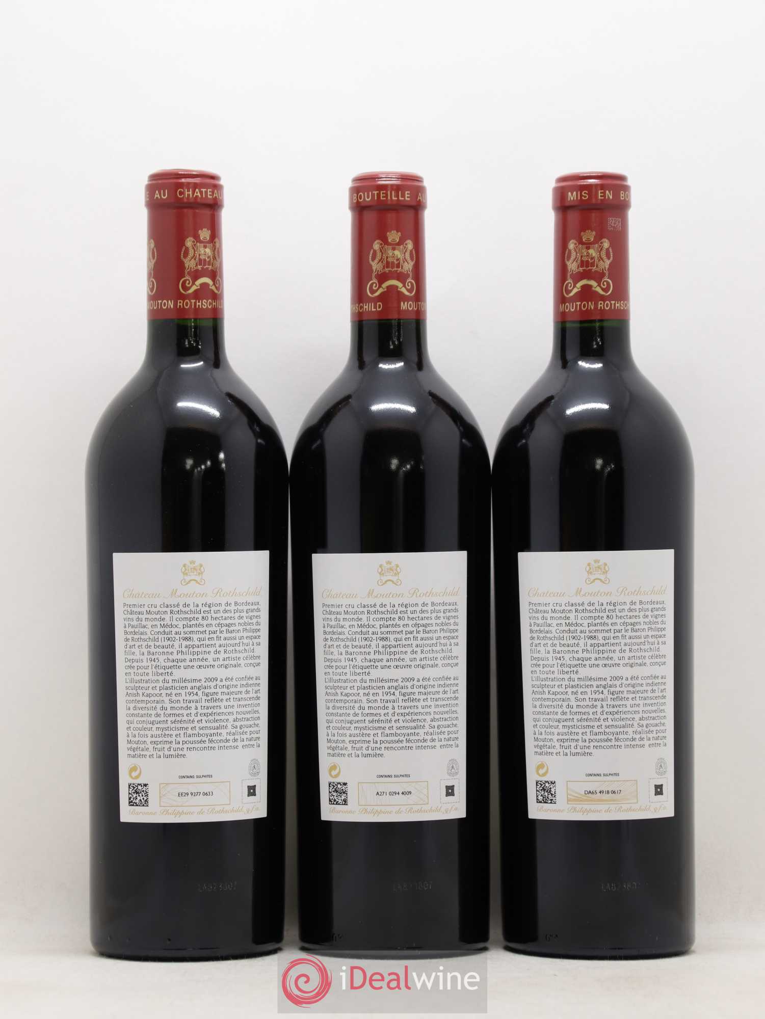 Château Mouton Rothschild 1er Grand Cru Classé 2009 - Lot de 12 bouteilles - 6