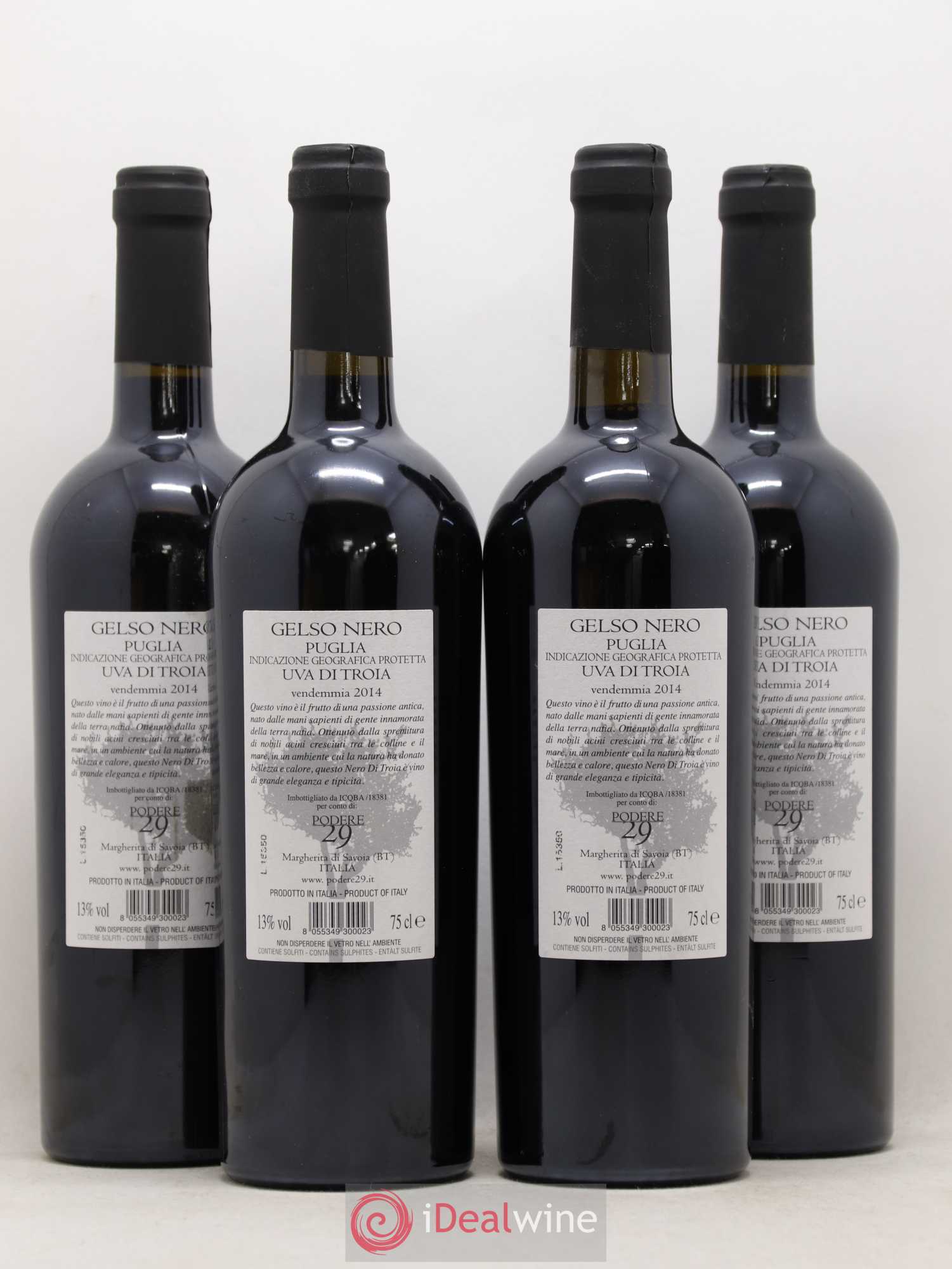 Italie Puglia Nero di Troia Gelso Nero 2014 - Posten von 4 Flaschen - 1
