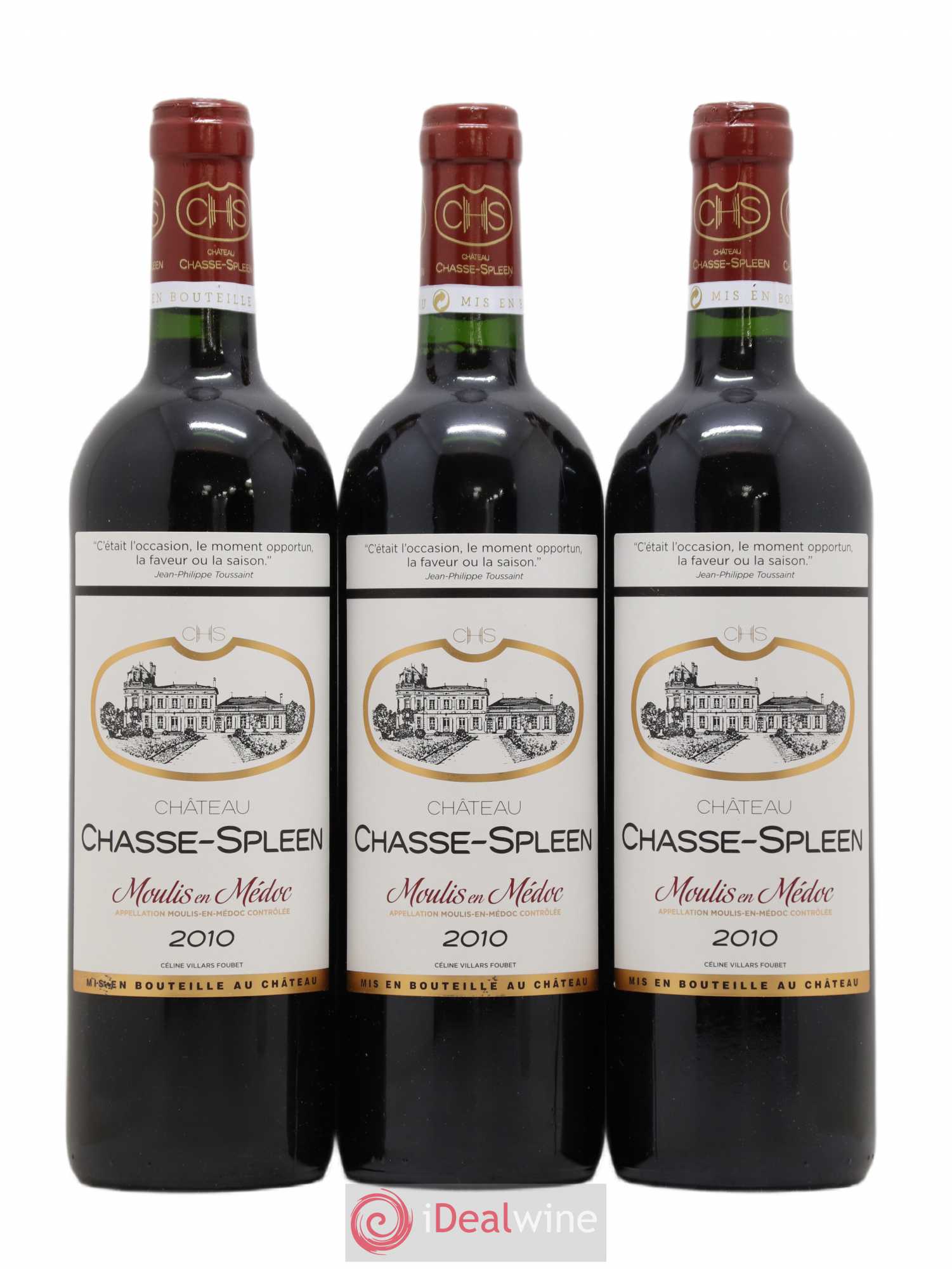 Château Chasse Spleen 2010 - Lot de 3 bouteilles - 0