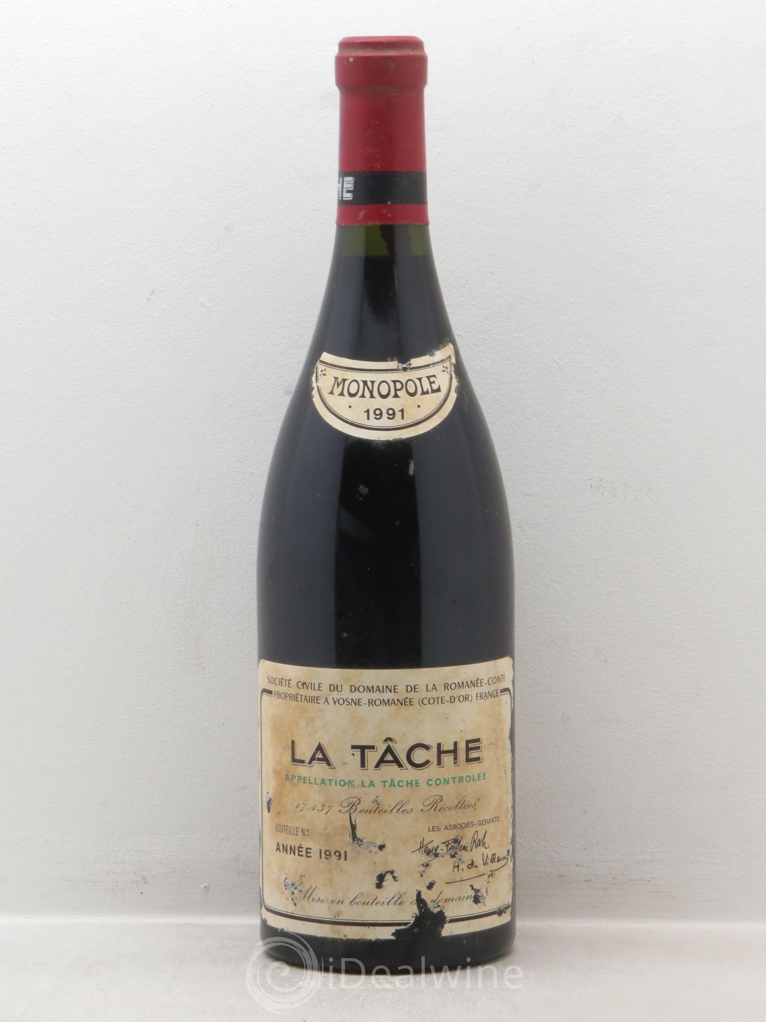 La Tâche Grand Cru Domaine de la Romanée-Conti 1991 - Lot de 1 bouteille - 0