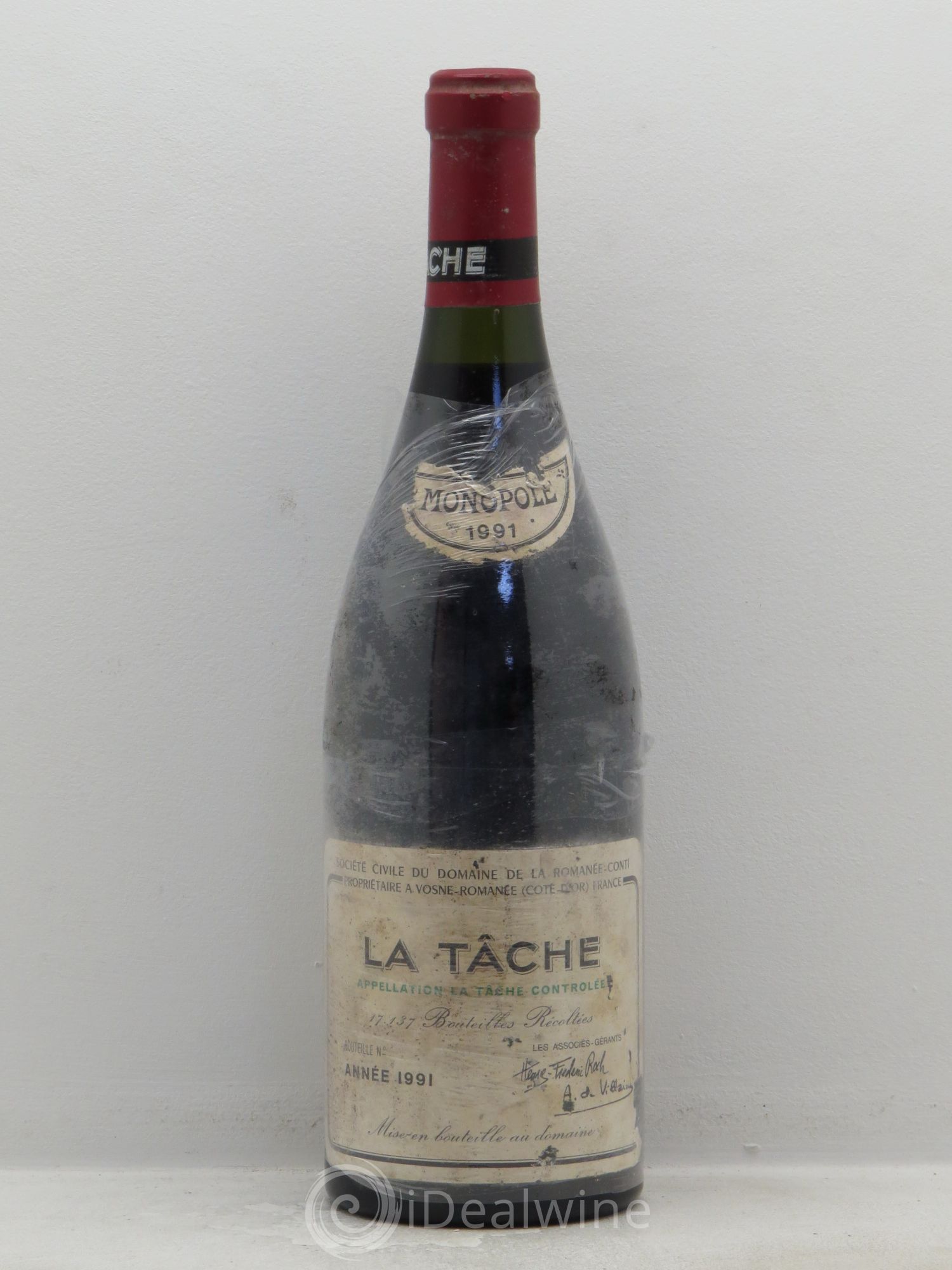 La Tâche Grand Cru Domaine de la Romanée-Conti 1991 - Lot de 1 bouteille - 0