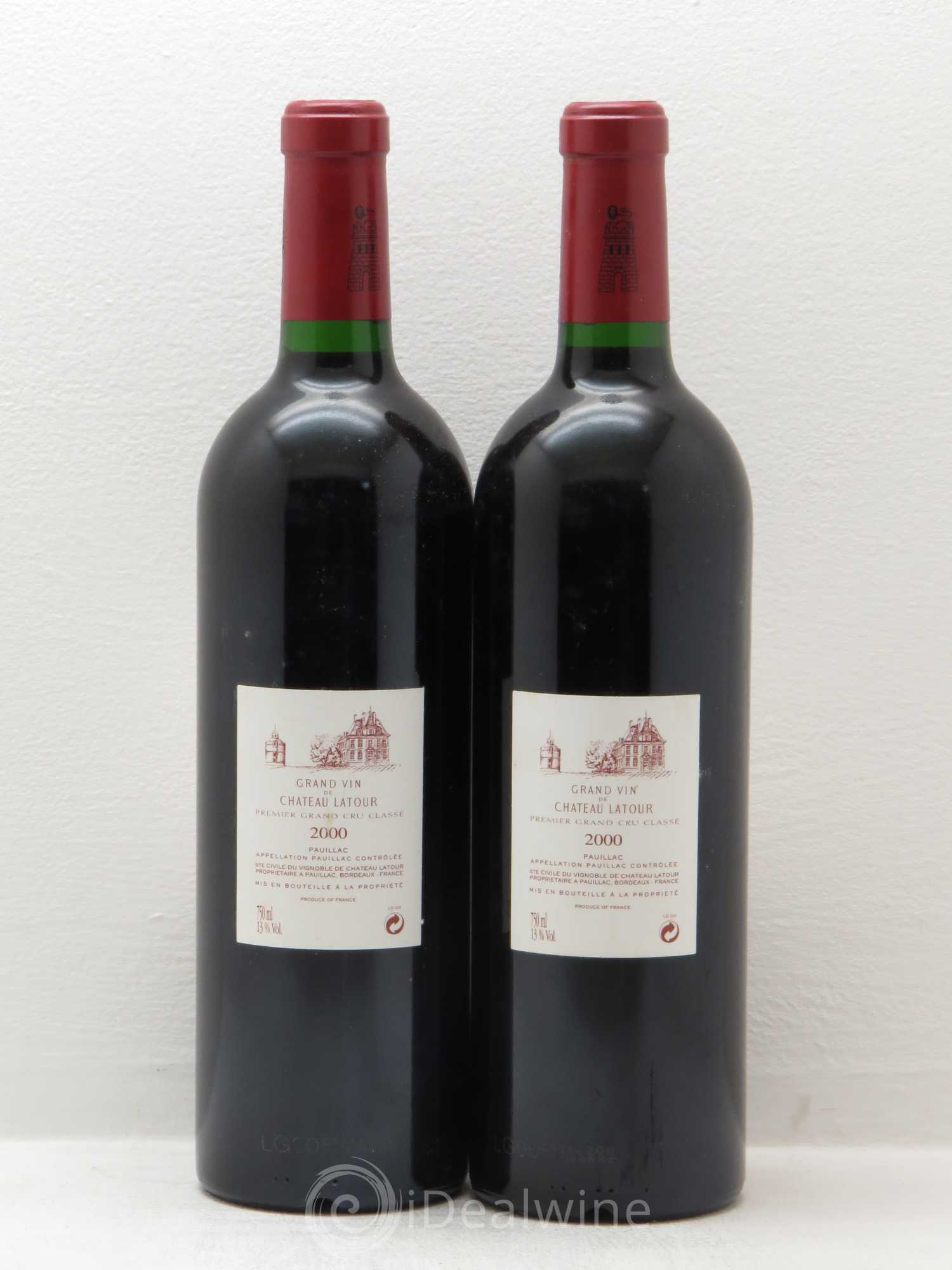 Château Latour 1er Grand Cru Classé 2000 - Lot de 2 bouteilles - 1