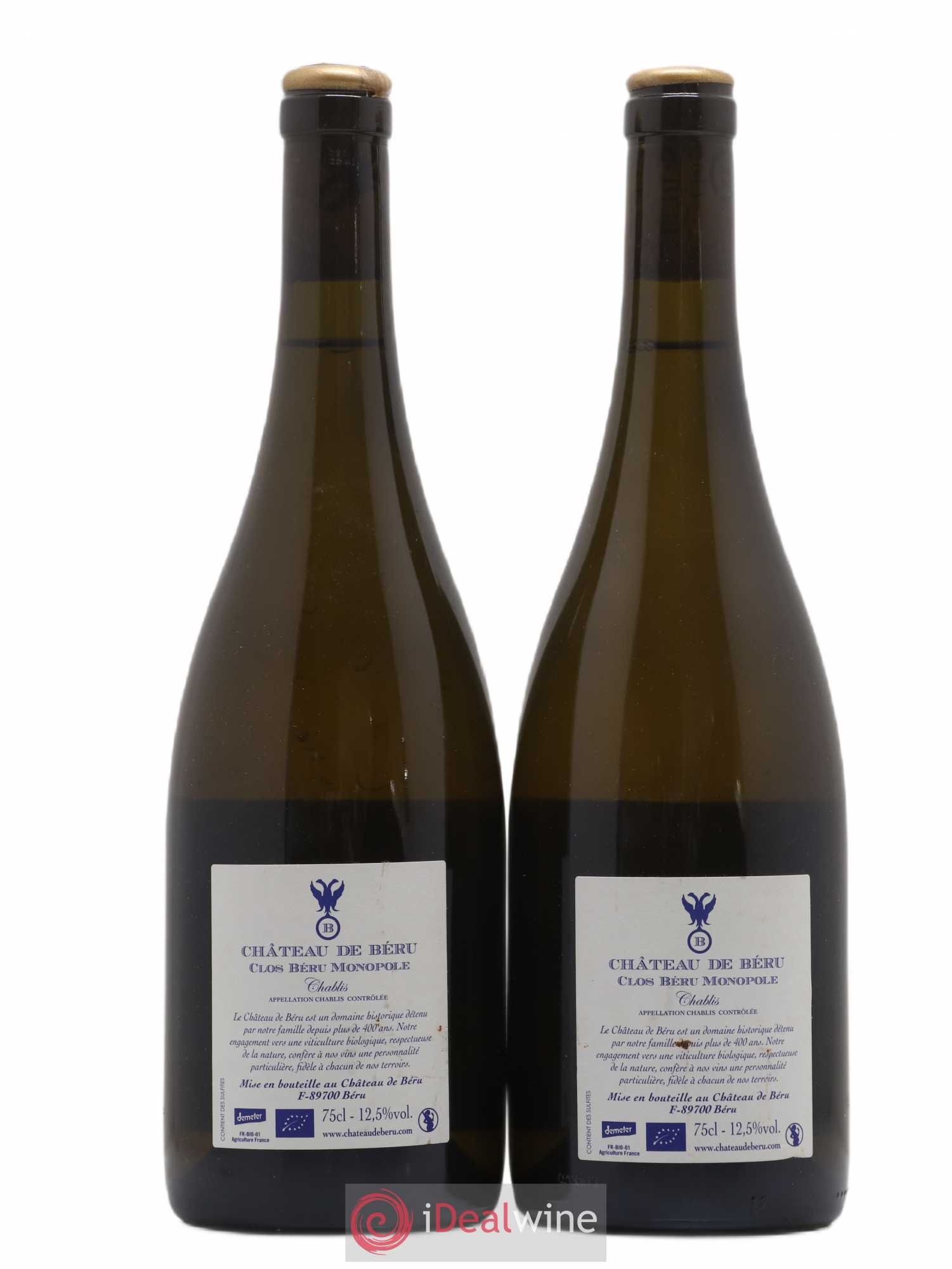 Chablis Clos Béru Monopole Château de Béru 2013 - Lot de 2 bouteilles - 1