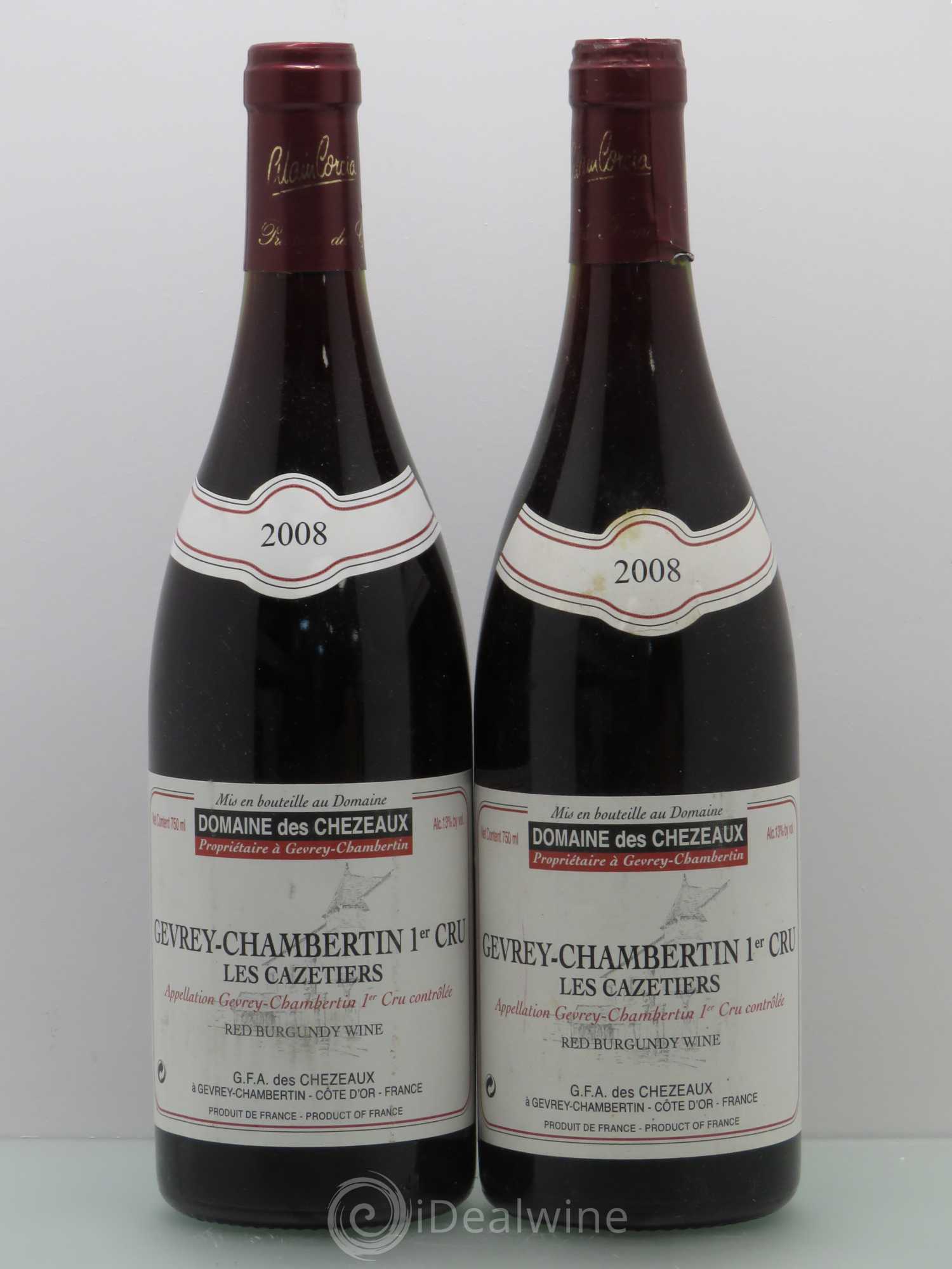 Gevrey-Chambertin 1er Cru Les Cazetiers Domaine Des Chezeaux 2008 - Posten von 2 Flaschen - 0