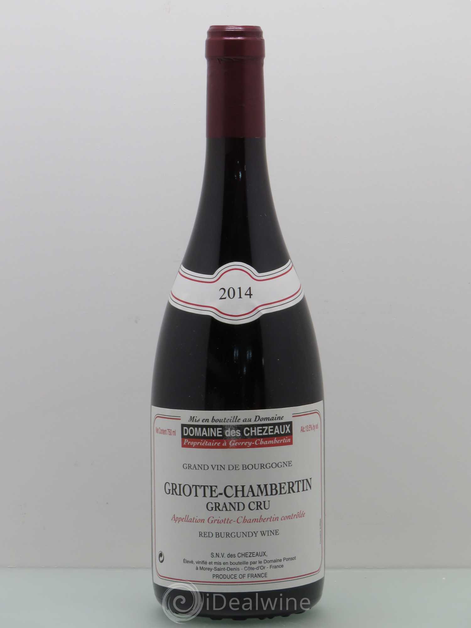 Griotte-Chambertin Grand Cru Domaine Des Chezeaux Mise Ponsot 2014 - Posten von 1 Flasche - 0