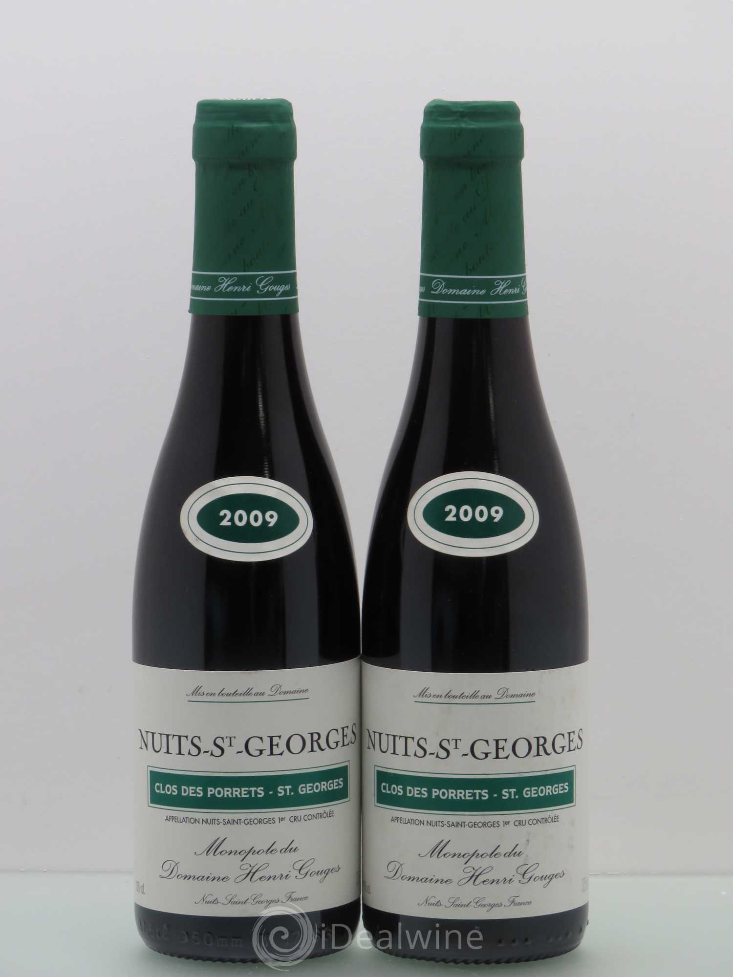 Nuits-Saint-Georges 1er Cru Clos des Porrets St Georges Henri Gouges 2009 - Posten von 2 Demi-Flaschen - 0