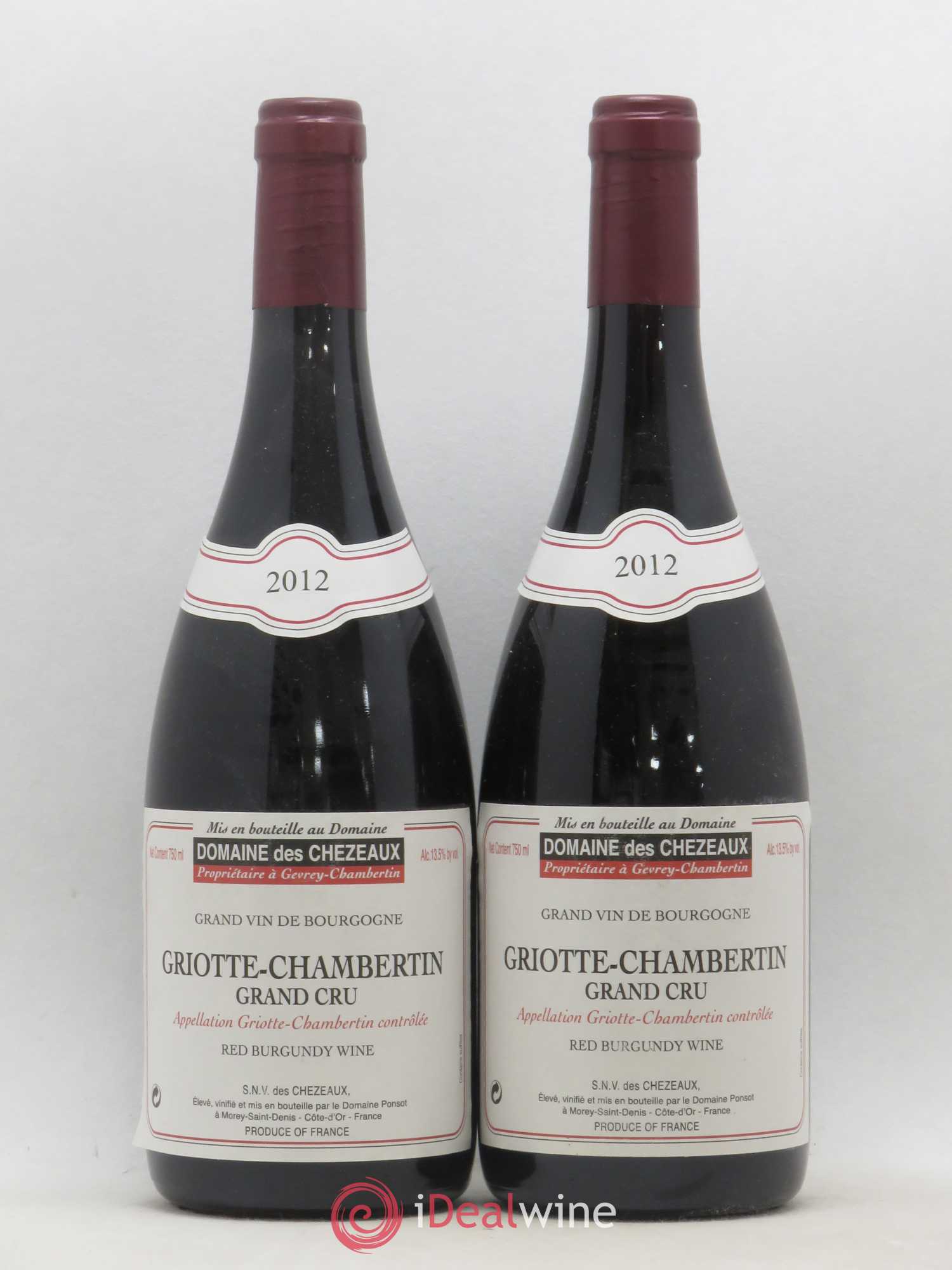 Griotte-Chambertin Grand Cru Des Chezeaux Mise Ponsot 2012 - Posten von 2 Flaschen - 0