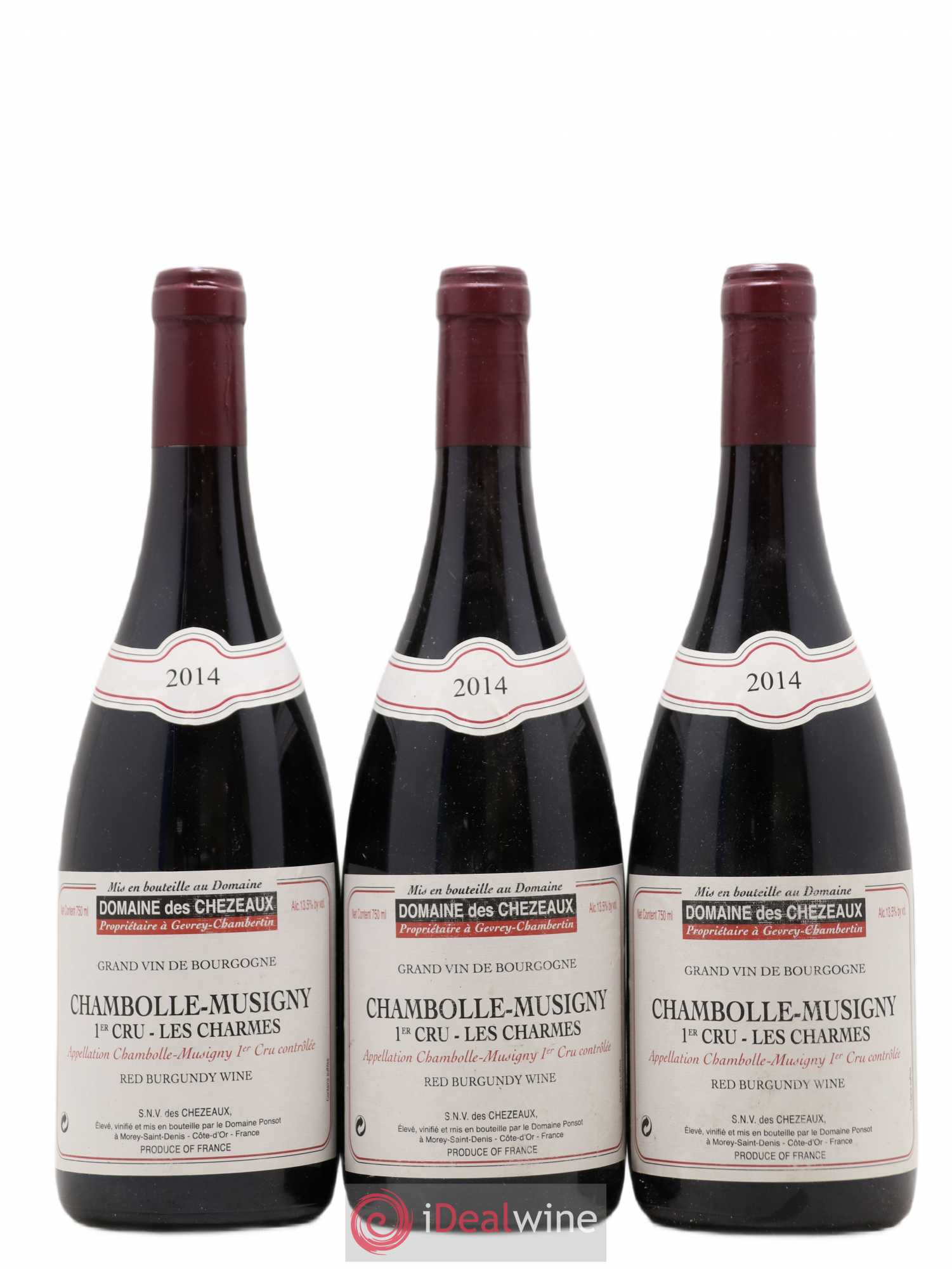 Chambolle-Musigny 1er Cru Les Charmes Domaine des Chezeaux Mise Ponsot 2014 - Lot de 3 bouteilles - 0