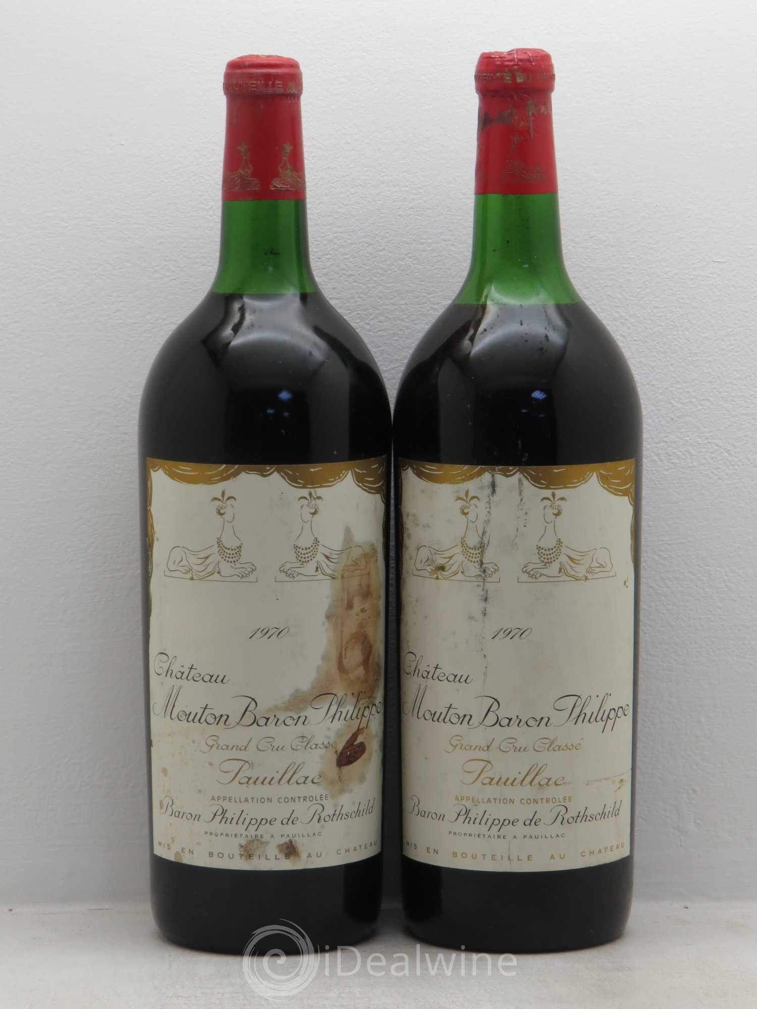 Château d' Armailhac - Mouton Baron(ne) Philippe 5ème Grand Cru Classé 1970 - Lot de 2 magnums - 0