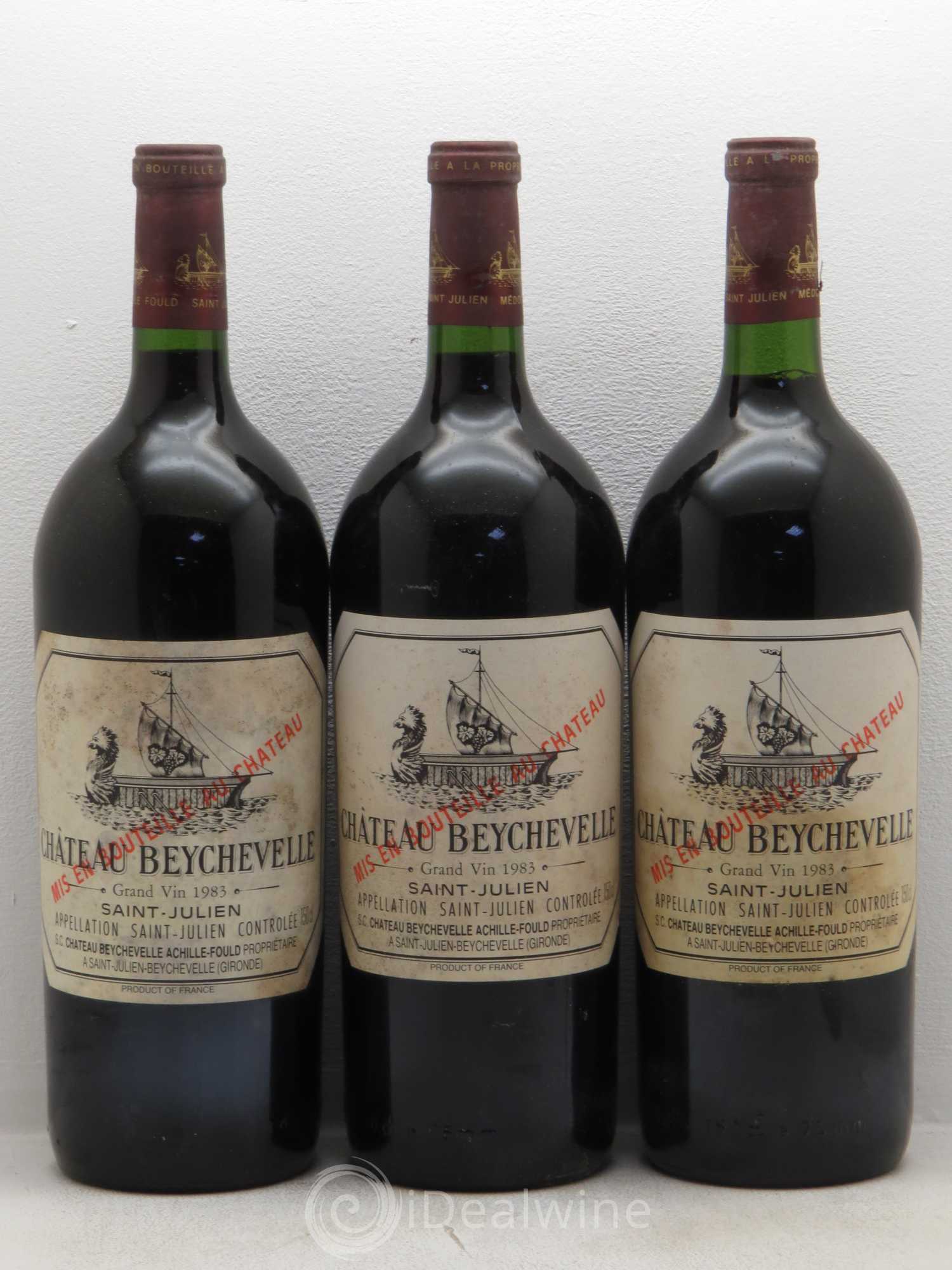 Château Beychevelle 4ème Grand Cru Classé 1983 - Lot de 3 magnums - 0