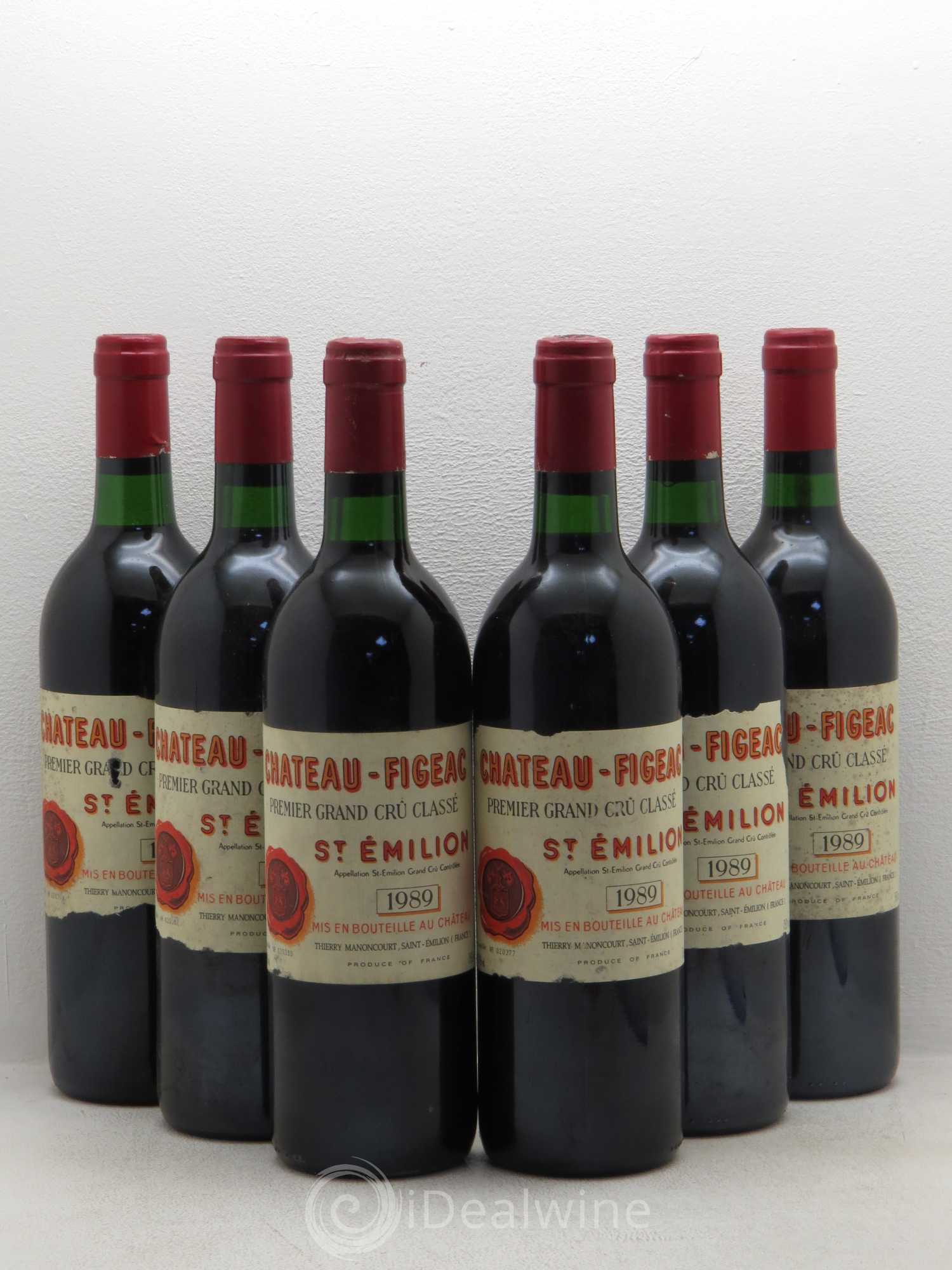 Château Figeac 1er Grand Cru Classé A 1989 - Lot de 6 bouteilles - 0
