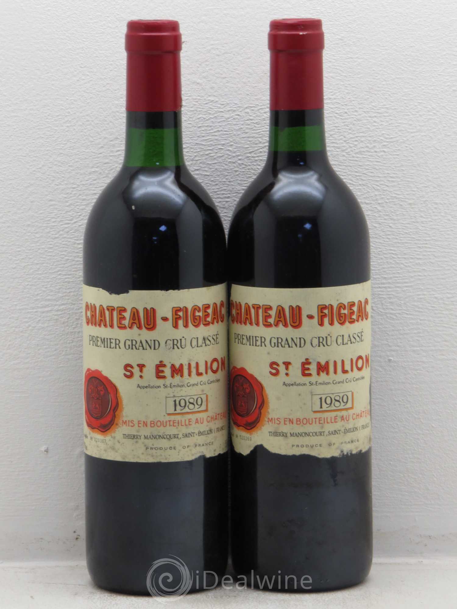Château Figeac 1er Grand Cru Classé A 1989 - Lot de 2 bouteilles - 0