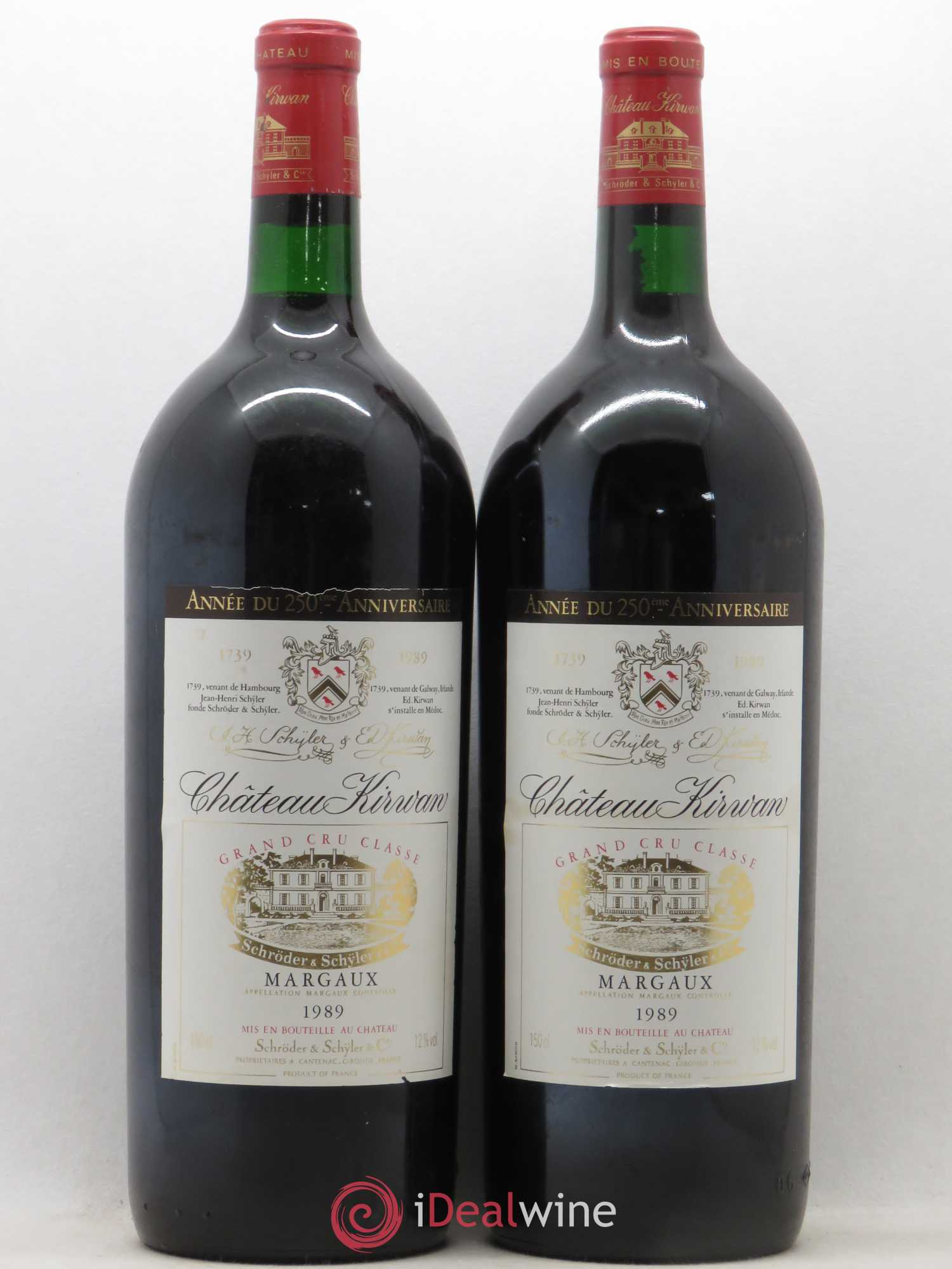 Château Kirwan 3ème Grand Cru Classé 1989 - Lot de 2 magnums - 0