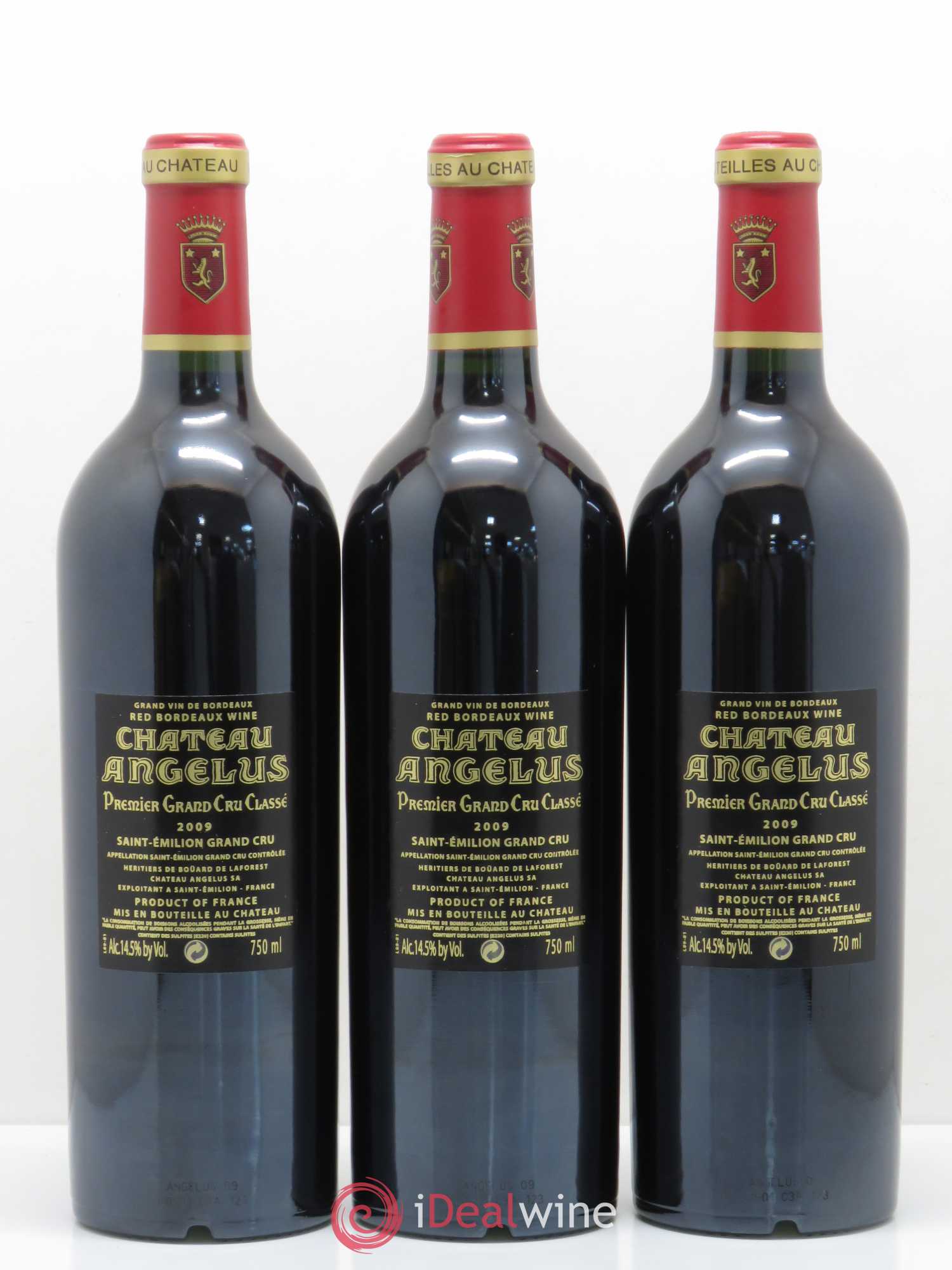 Château Angélus 1er Grand Cru Classé A 2009 - Lot de 3 bouteilles - 1