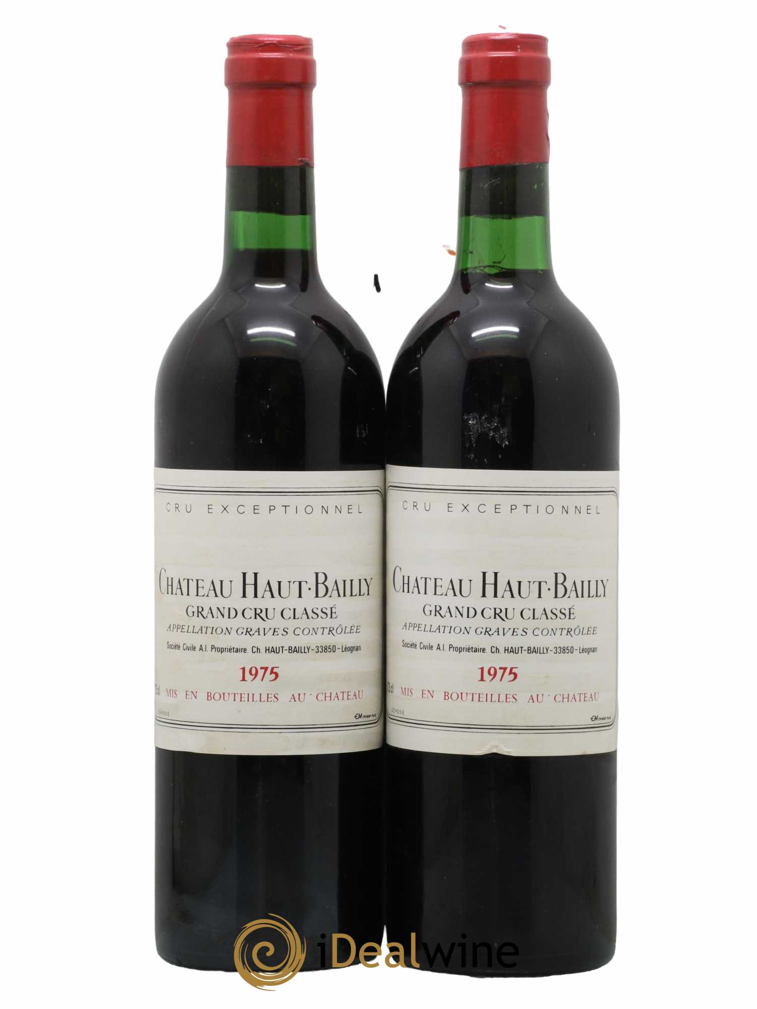 Château Haut-Bailly Cru Classé de Graves 1975 - Lot de 2 bouteilles - 0