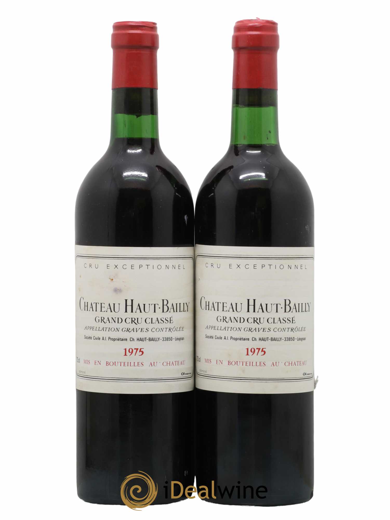 Château Haut-Bailly Cru Classé de Graves 1975 - Lot de 2 bouteilles - 0