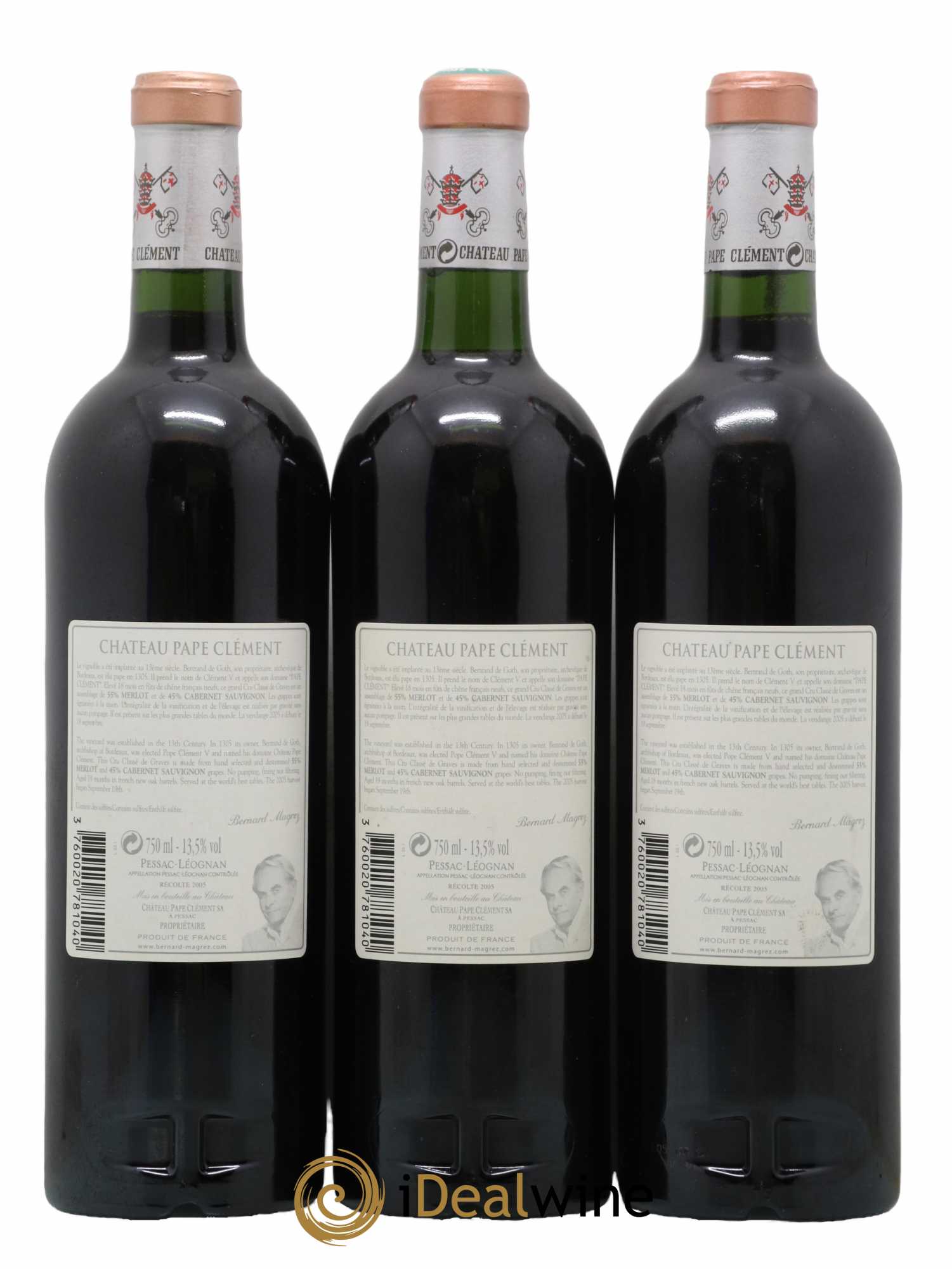 Château Pape Clément Cru Classé de Graves 2005 - Lot de 3 bouteilles - 1