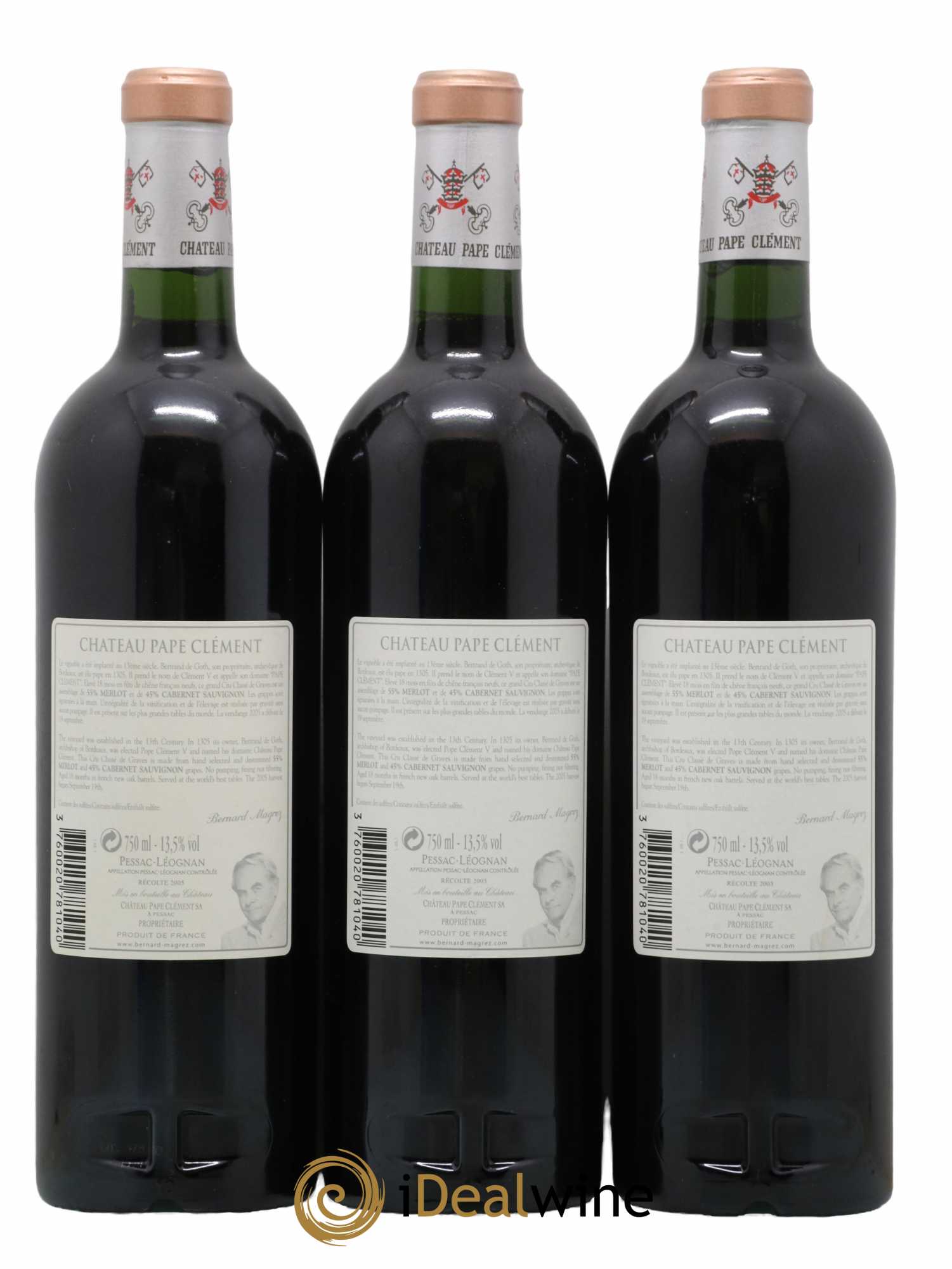 Château Pape Clément Cru Classé de Graves 2005 - Lot de 3 bouteilles - 1