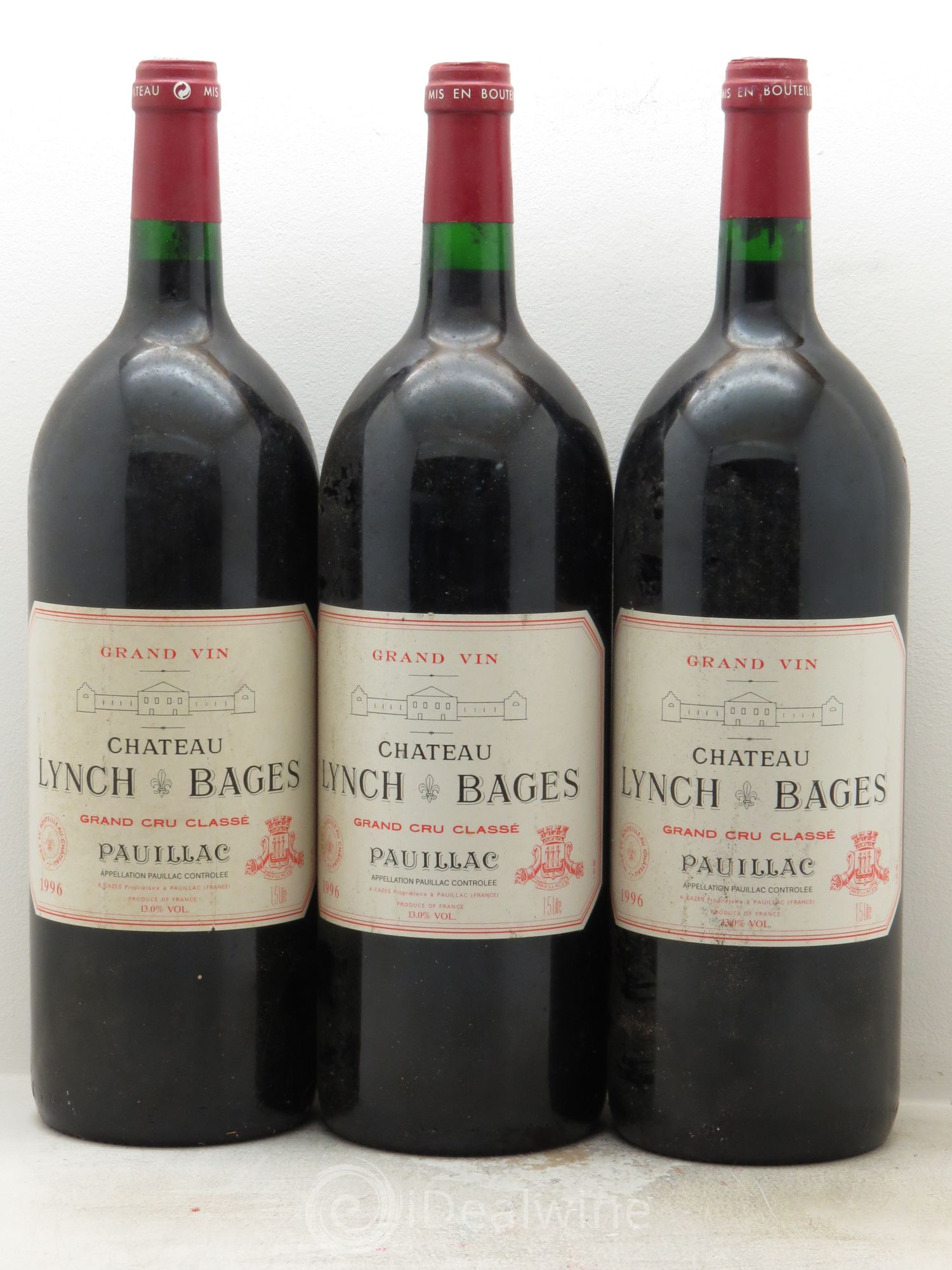 Château Lynch Bages 5ème Grand Cru Classé 1996 - Lot de 3 magnums - 0