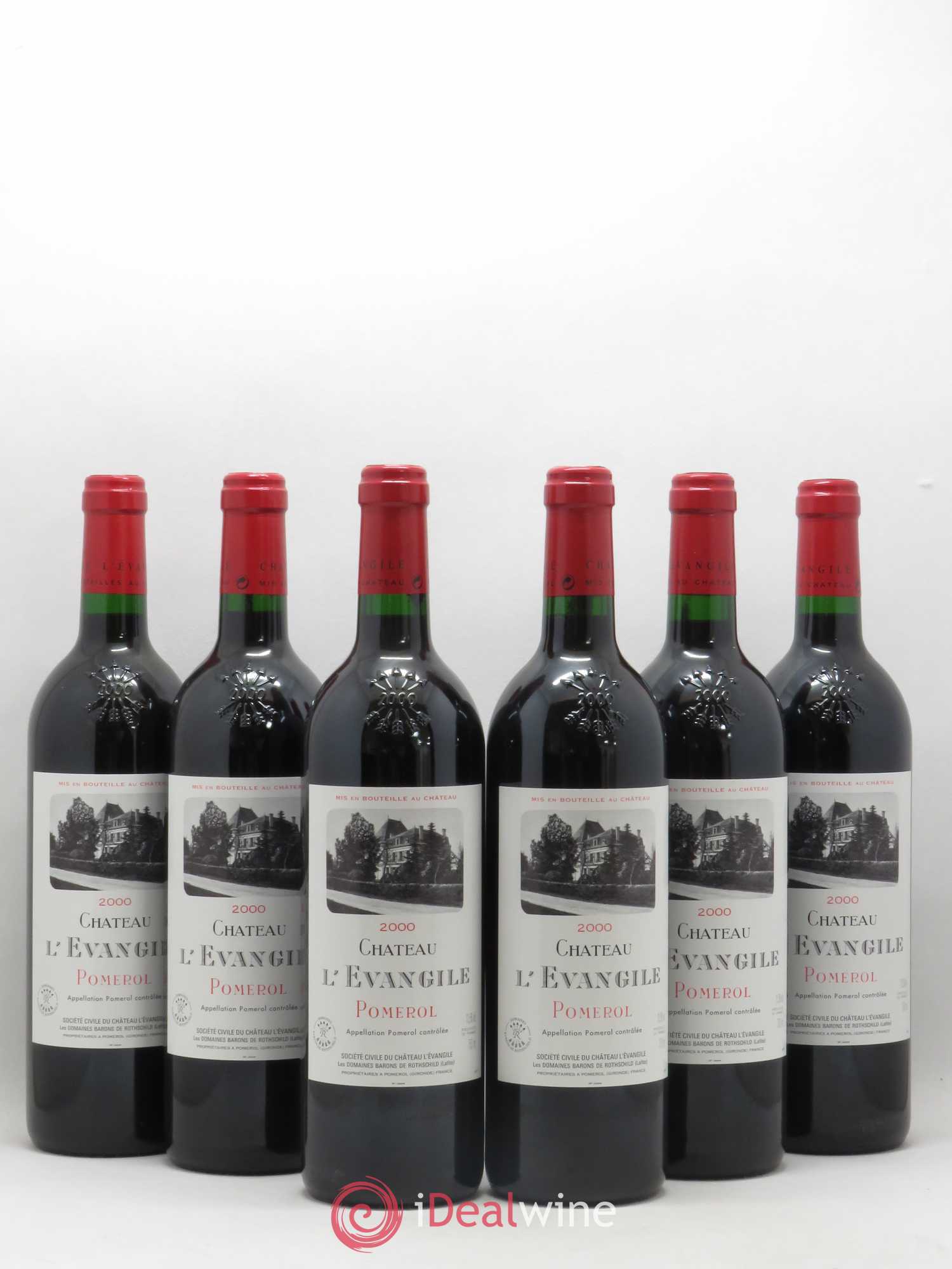 Château l' Évangile 2000 - Lot de 6 bouteilles - 0