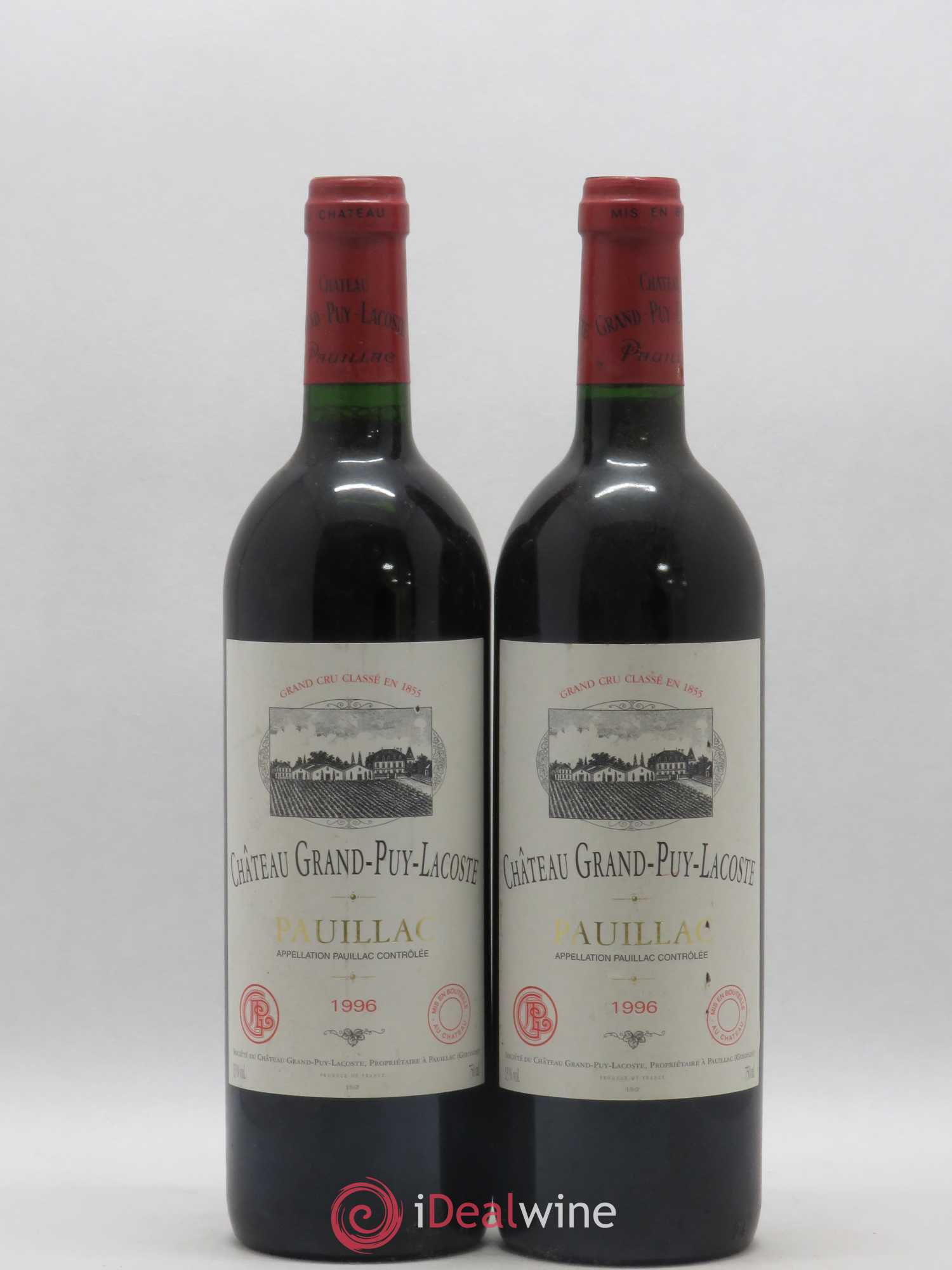 Château Grand Puy Lacoste 5ème Grand Cru Classé 1996 - Lot de 2 bouteilles - 0