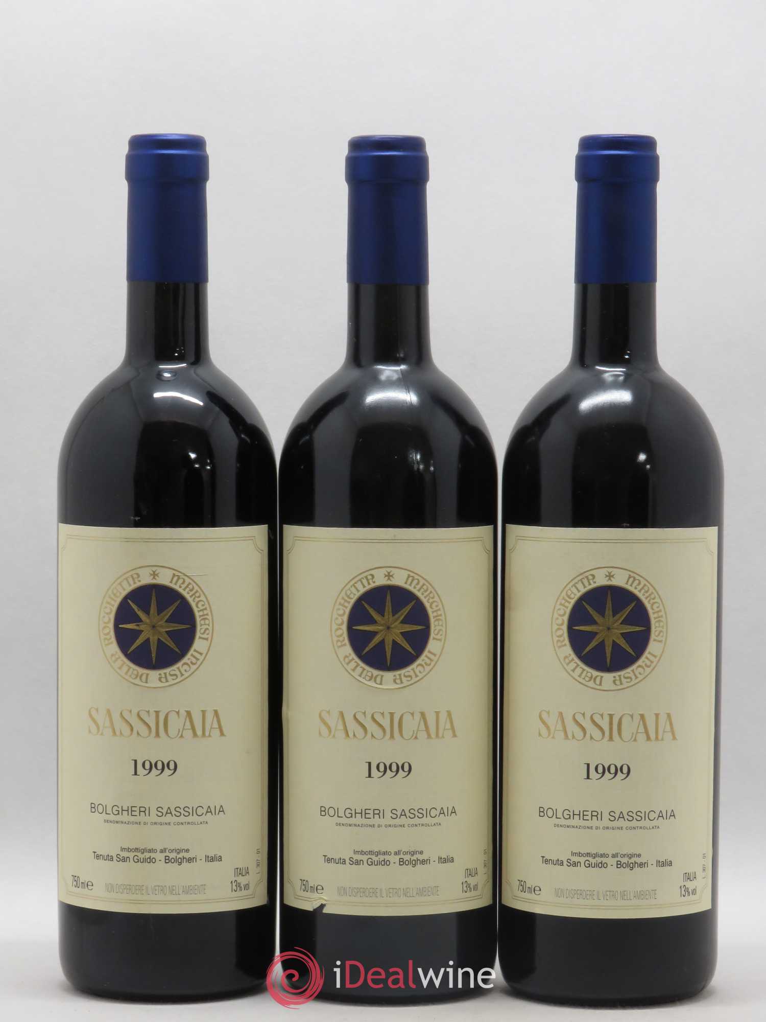 Bolgheri DOC Sassicaia Tenuta San Guido 1999 - Lot de 3 bouteilles - 0