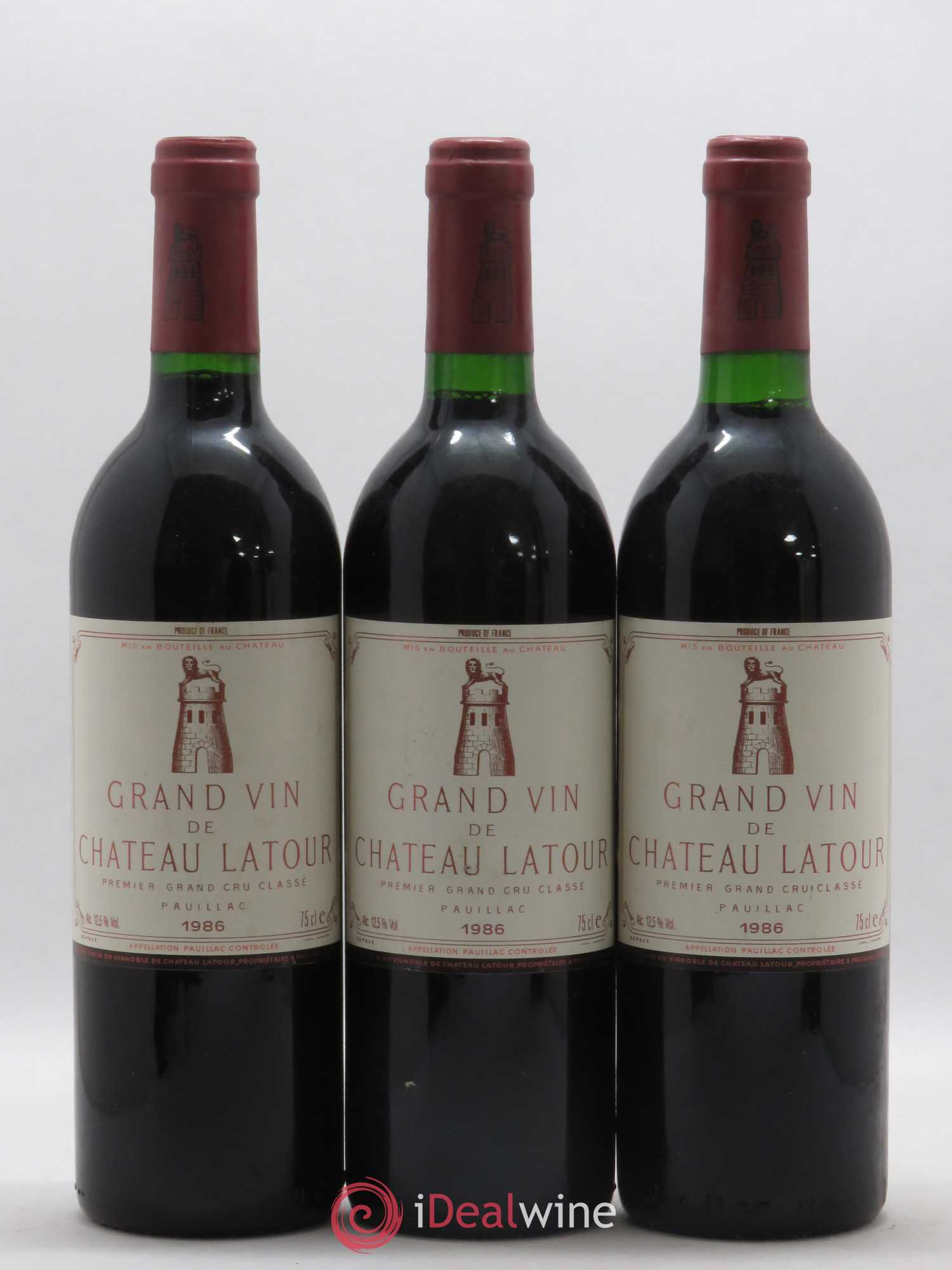 Château Latour 1er Grand Cru Classé 1986 - Lot de 3 bouteilles - 0