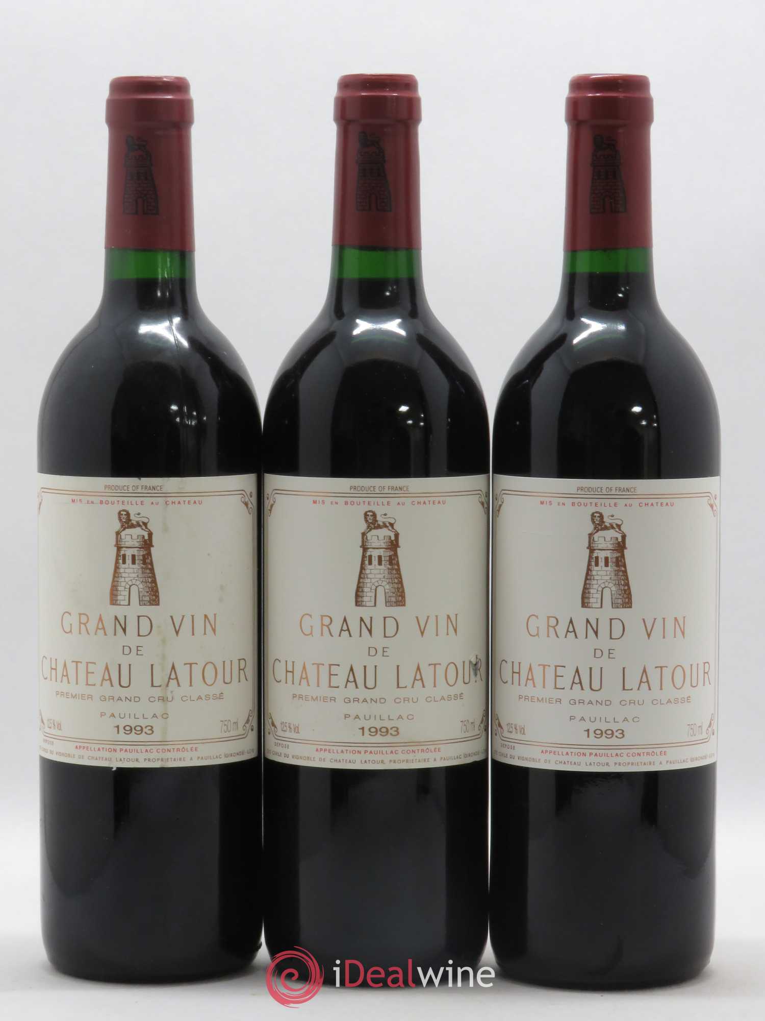 Château Latour 1er Grand Cru Classé 1993 - Lot de 3 bouteilles - 0