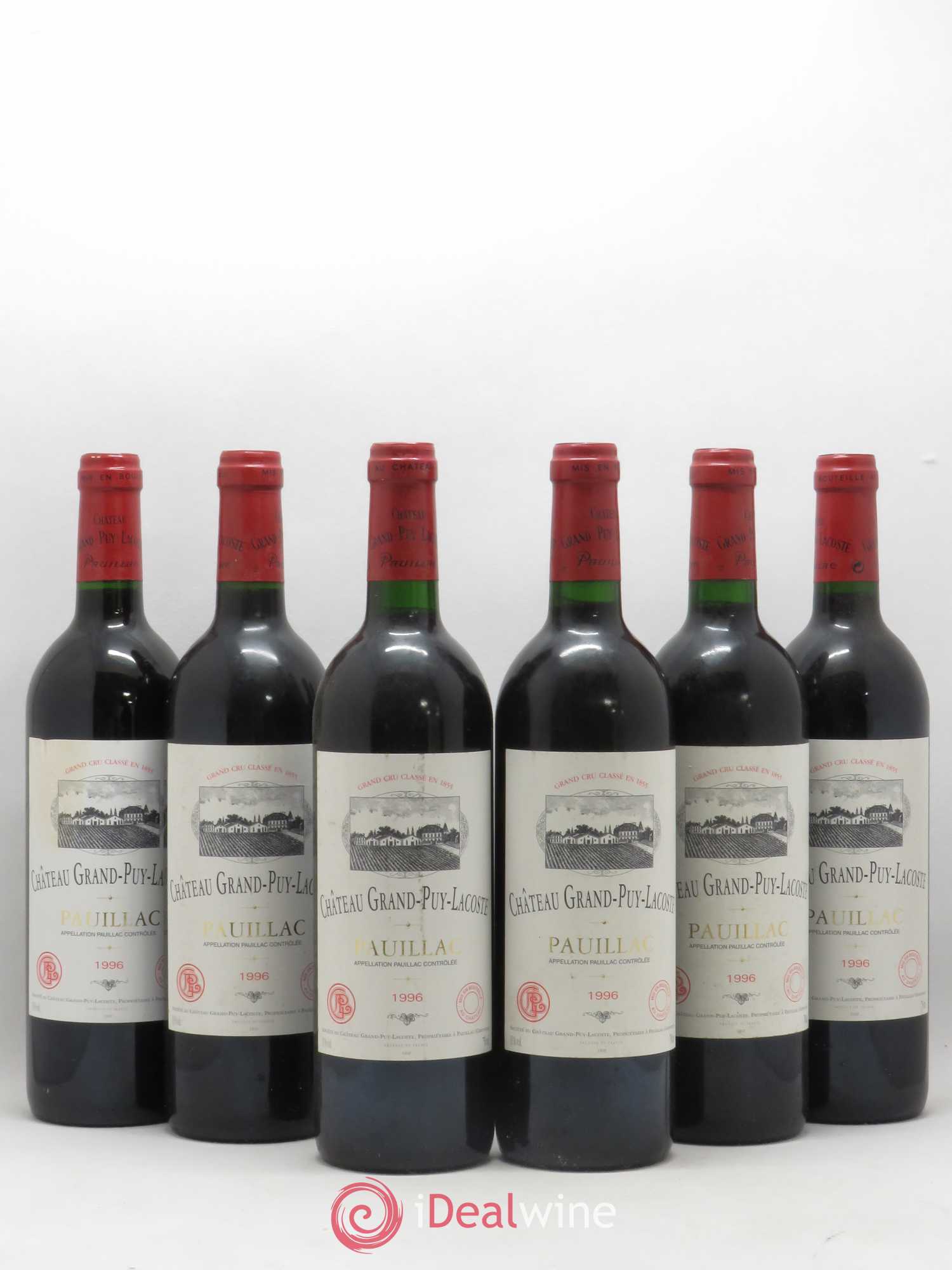 Château Grand Puy Lacoste 5ème Grand Cru Classé 1996 - Lot de 6 bouteilles - 0