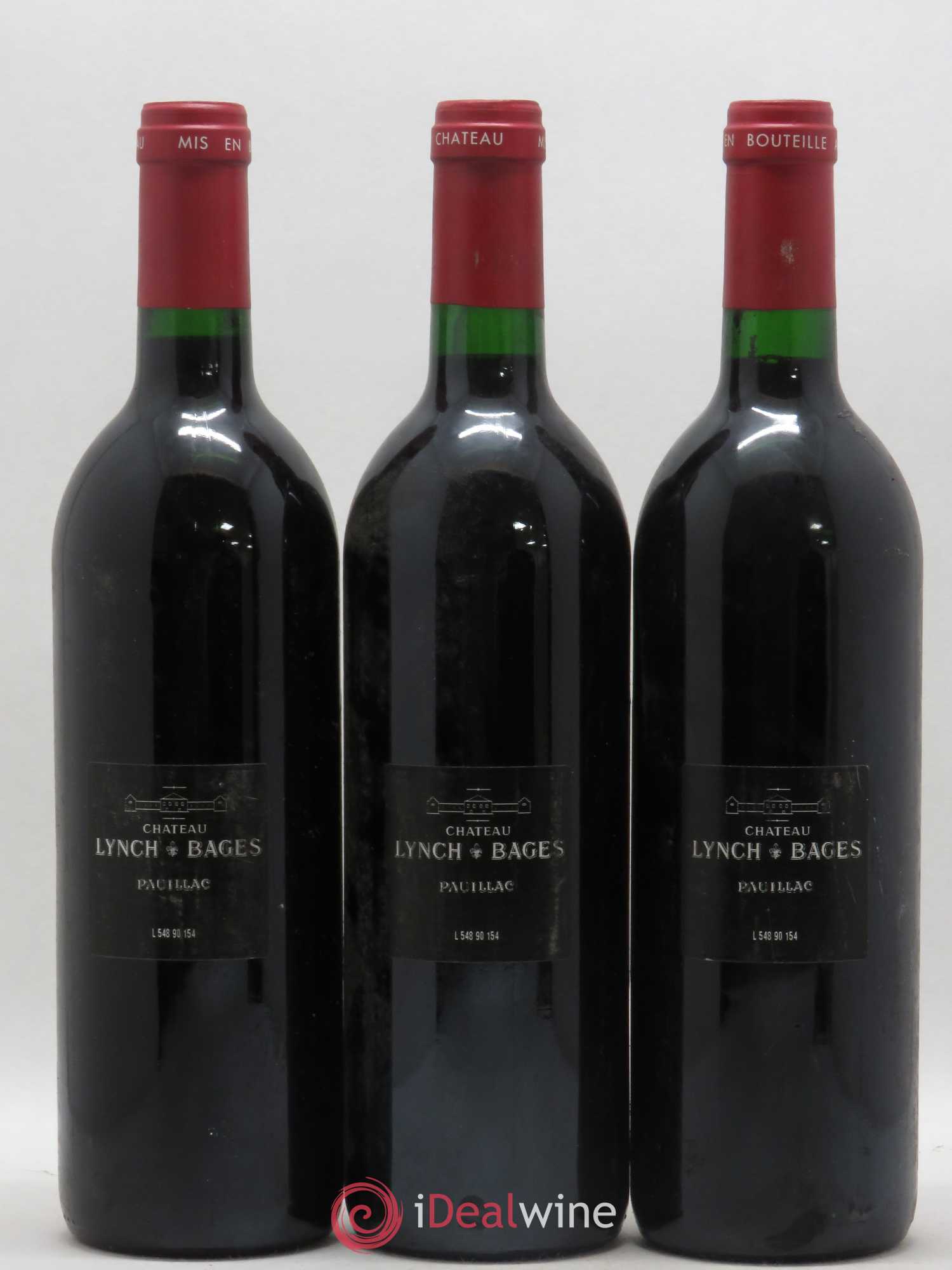 Château Lynch Bages 5ème Grand Cru Classé 1990 - Lot de 3 bouteilles - 1