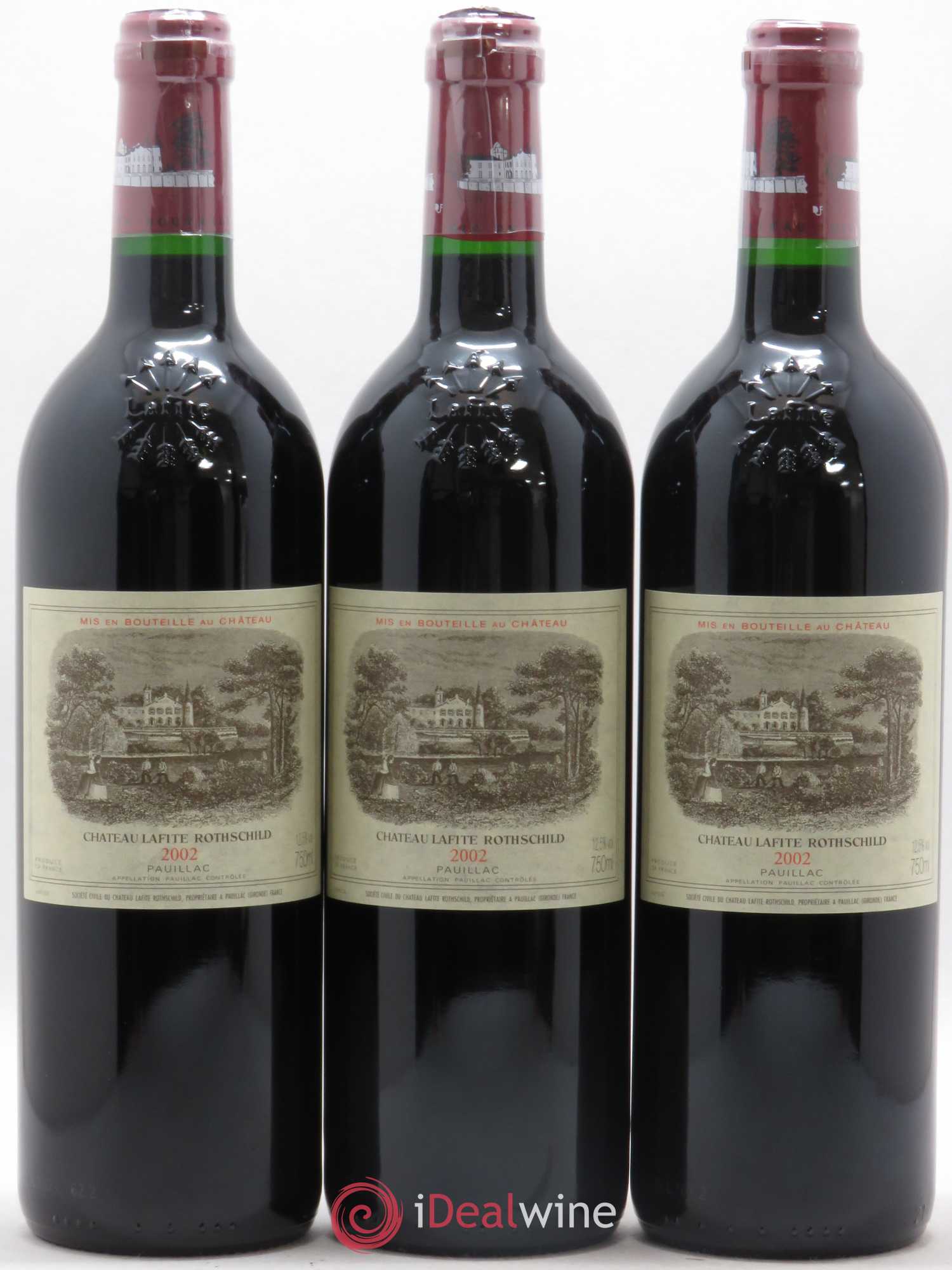 Château Lafite Rothschild 1er Grand Cru Classé 2002 - Lot de 3 bouteilles - 0