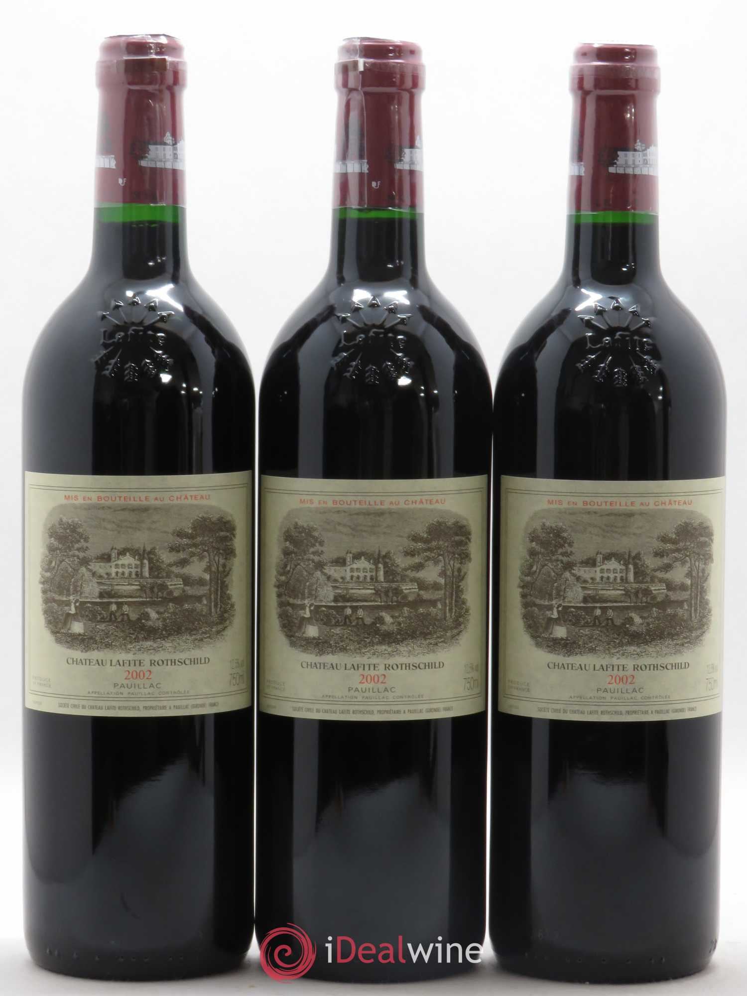 Château Lafite Rothschild 1er Grand Cru Classé 2002 - Lot de 3 bouteilles - 0