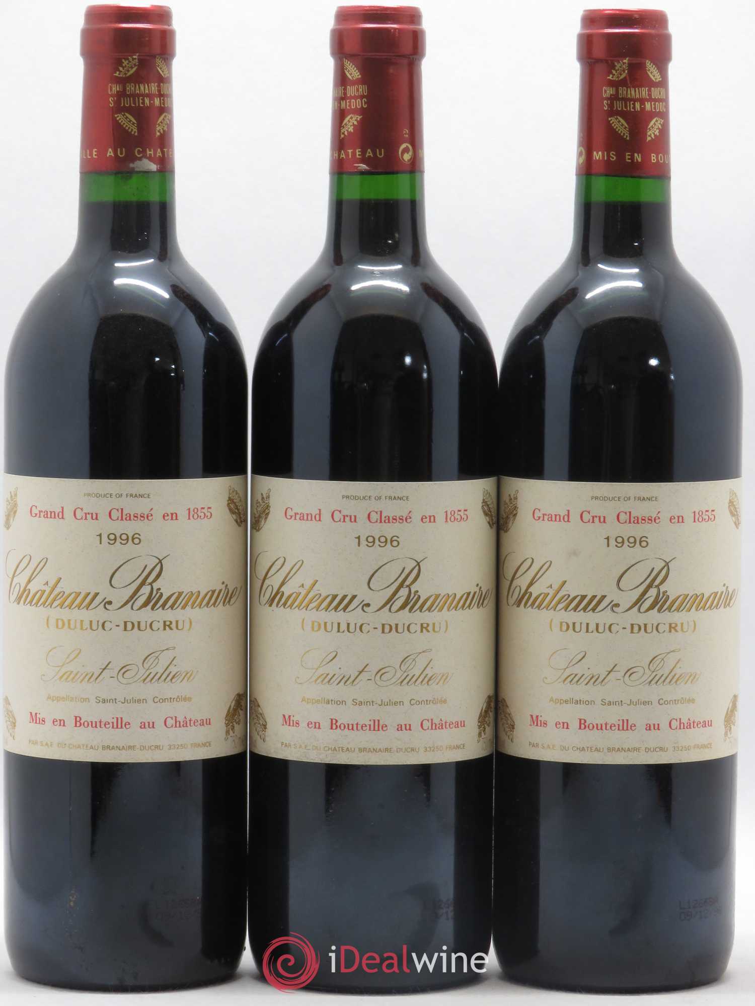 Château Branaire Ducru 4ème Grand Cru Classé 1996 - Lot de 12 bouteilles - 1